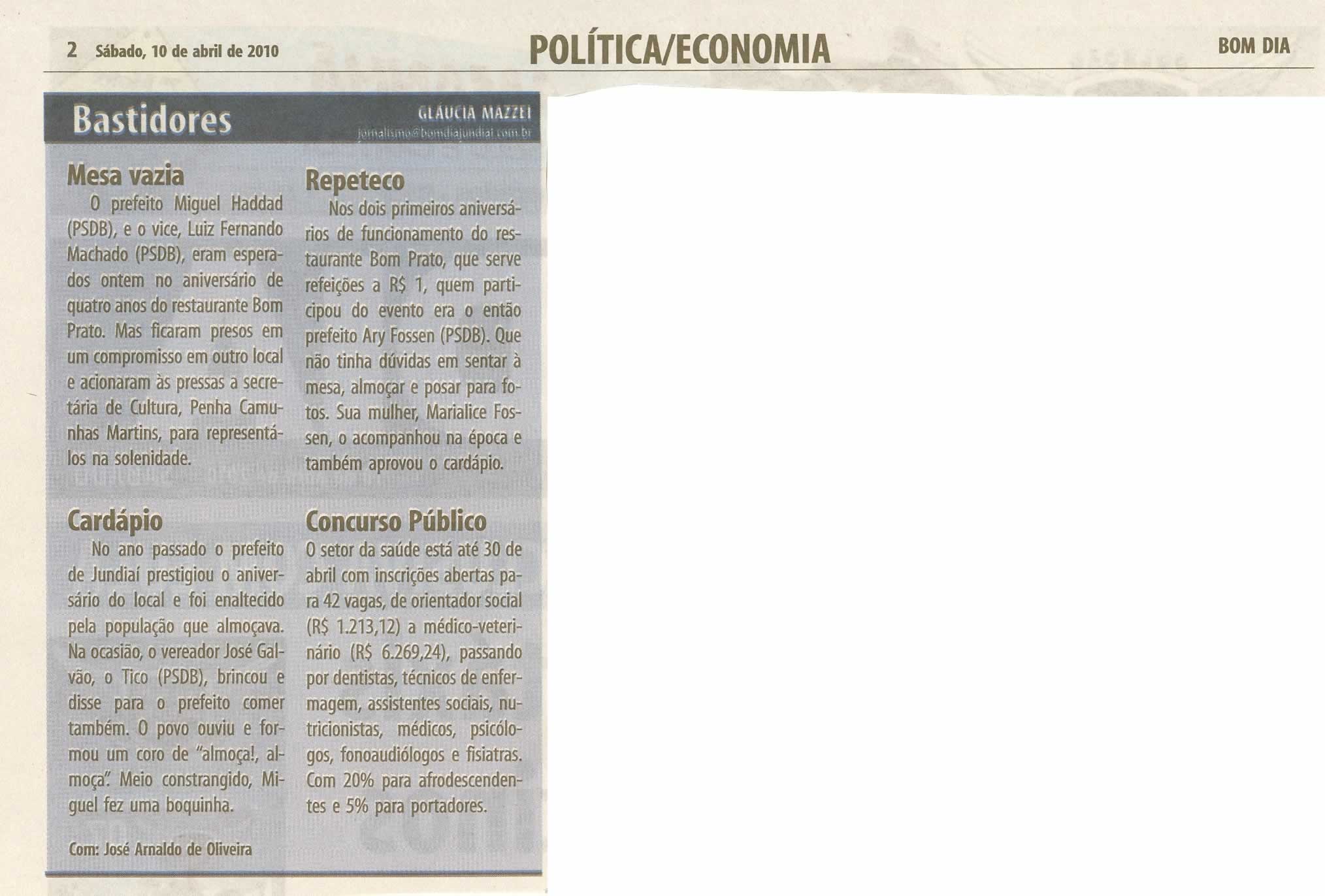 Bom Dia Jundiaí - 10/04/2010