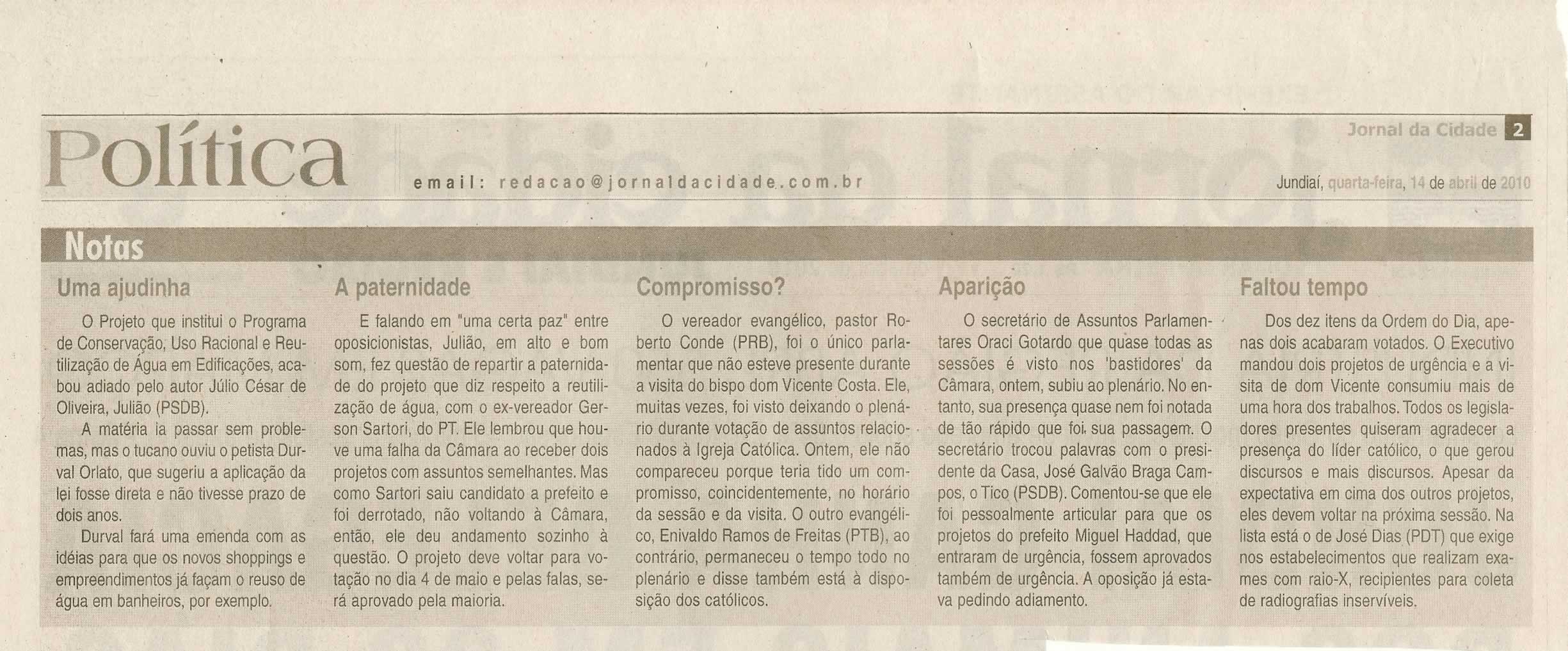 Jornal da Cidade - 14/04/2010