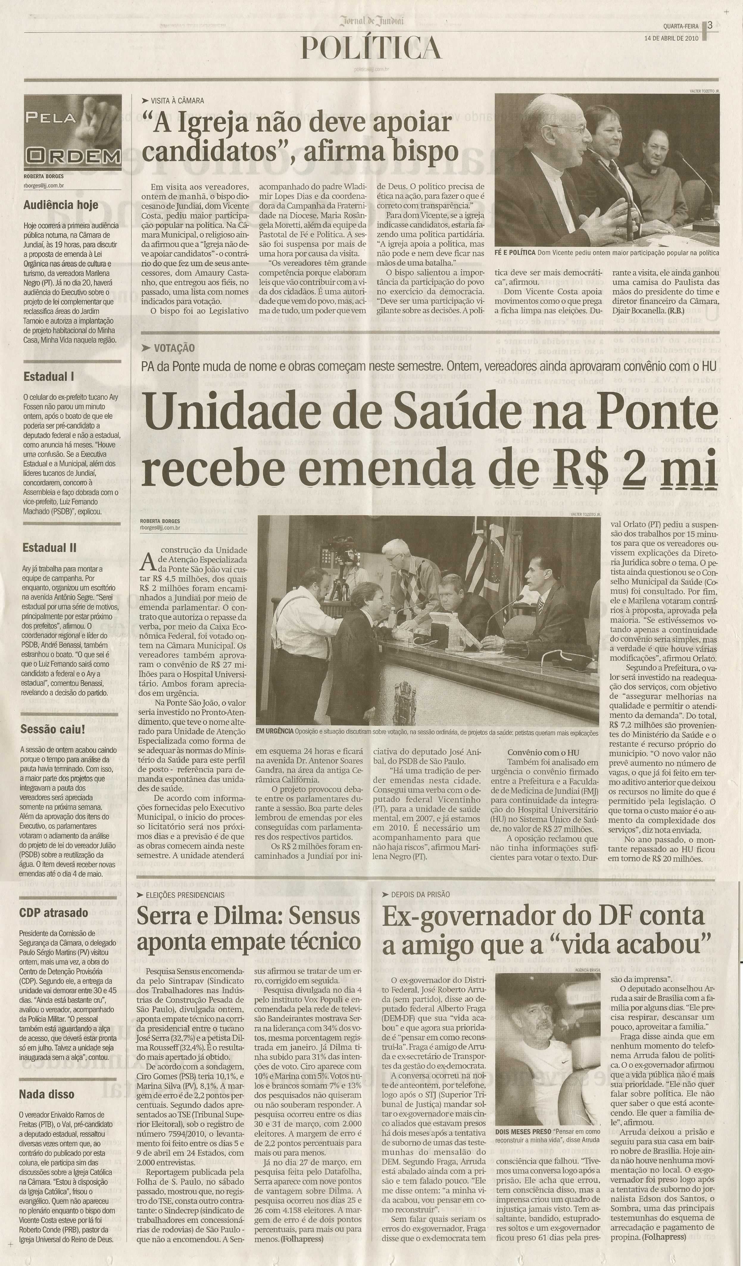 Jornal de Jundiaí - 14/04/2010