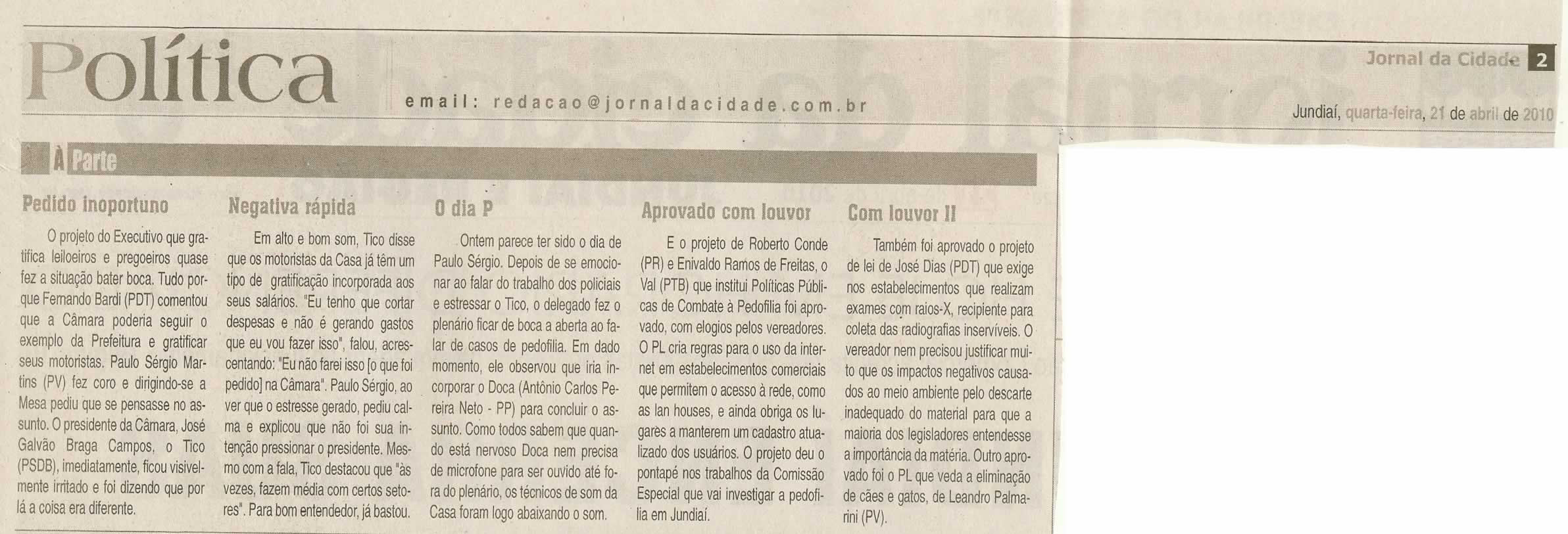 Jornal da Cidade - 21/04/2010
