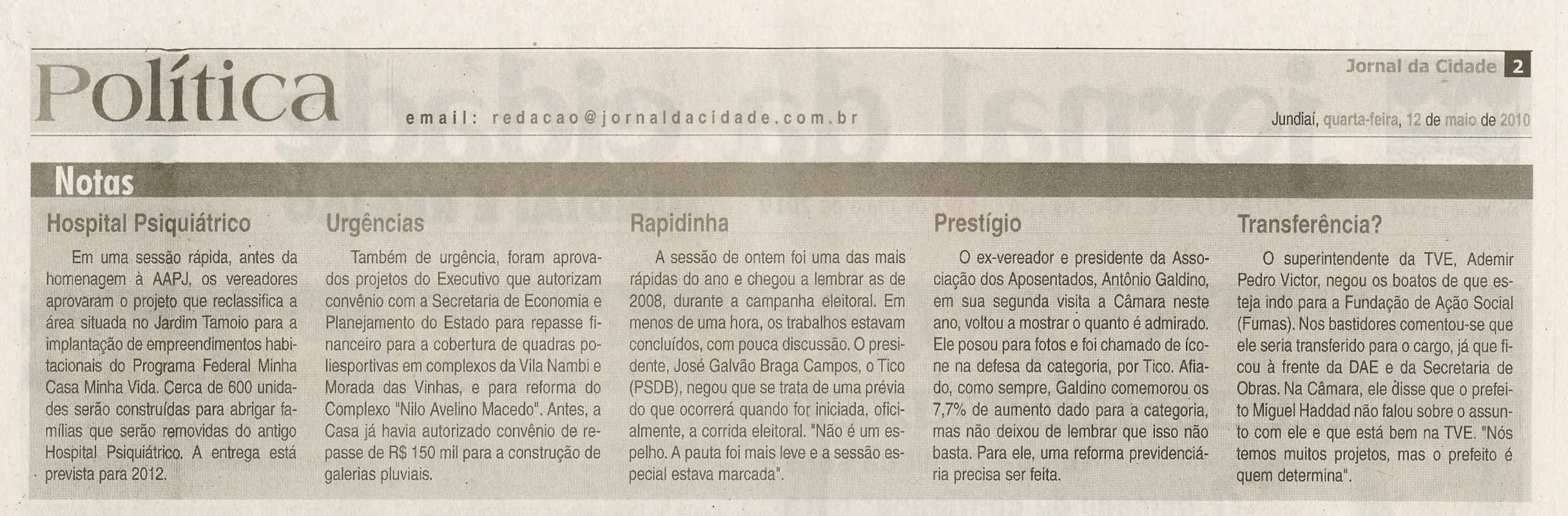 Jornal da Cidade - 12/05/2010