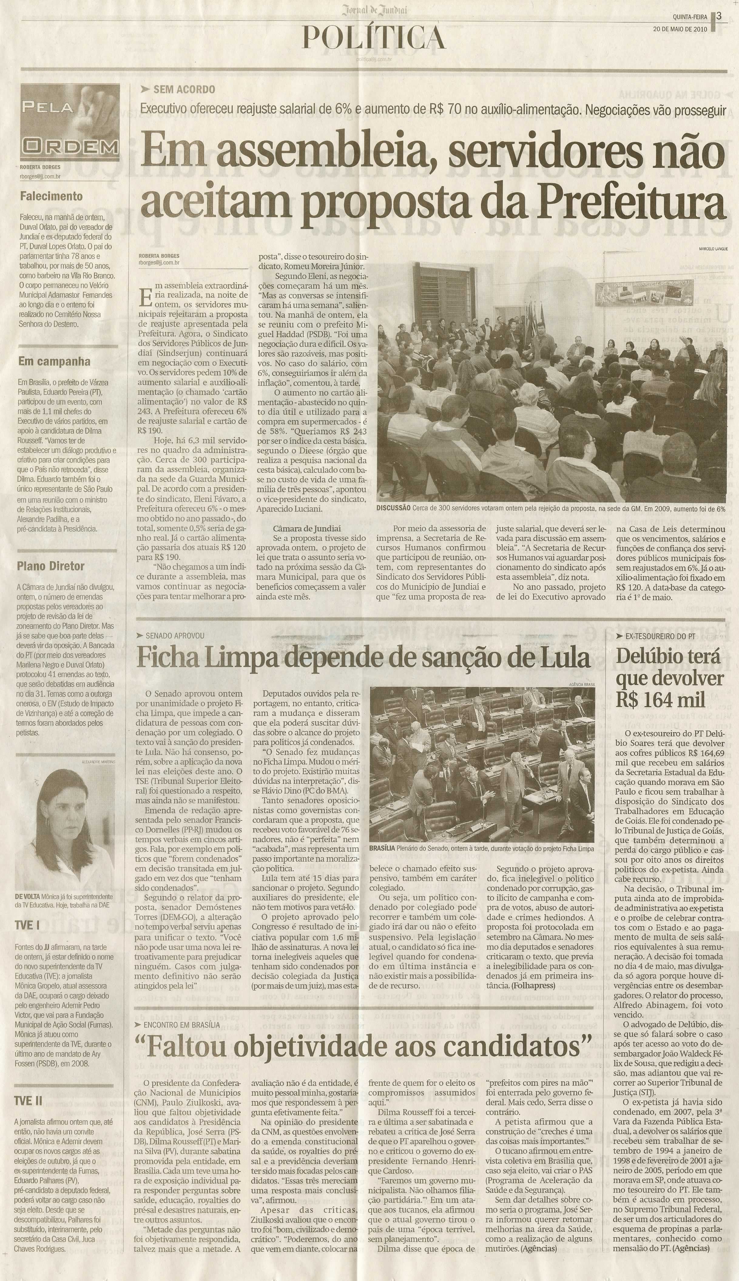 Jornal de Jundiaí - 20/05/2010