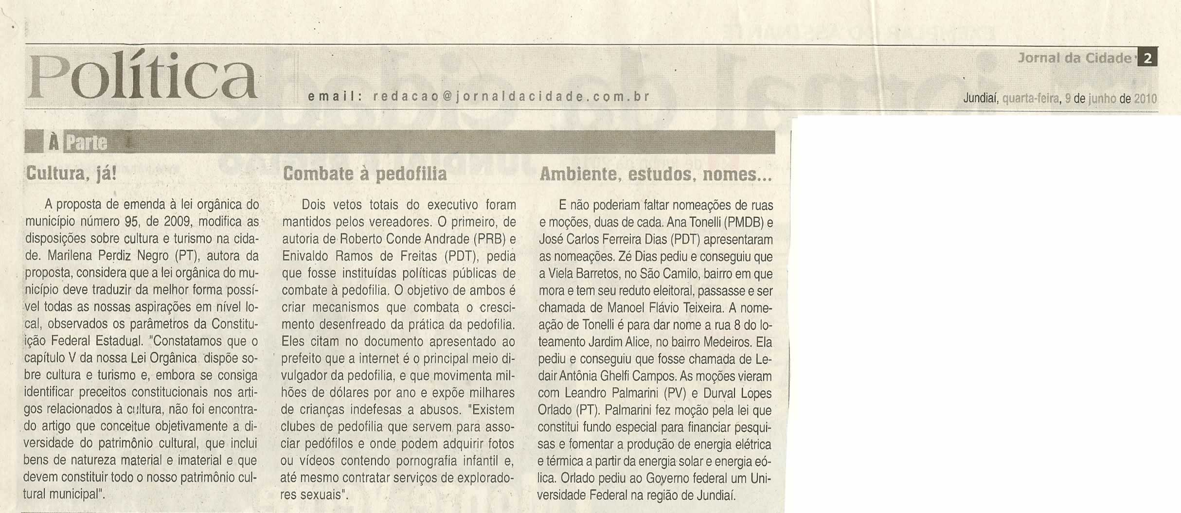 Jornal da Cidade - 09/06/2010
