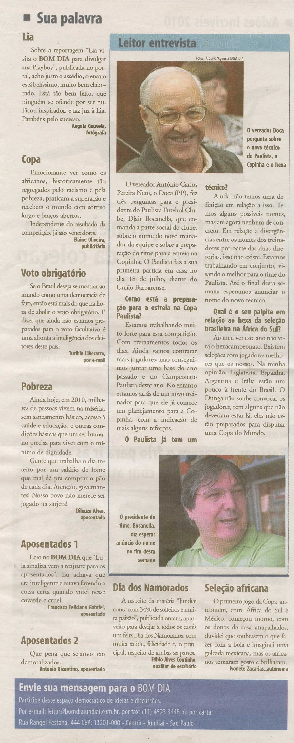 Bom Dia Jundiaí - 13/06/2010
