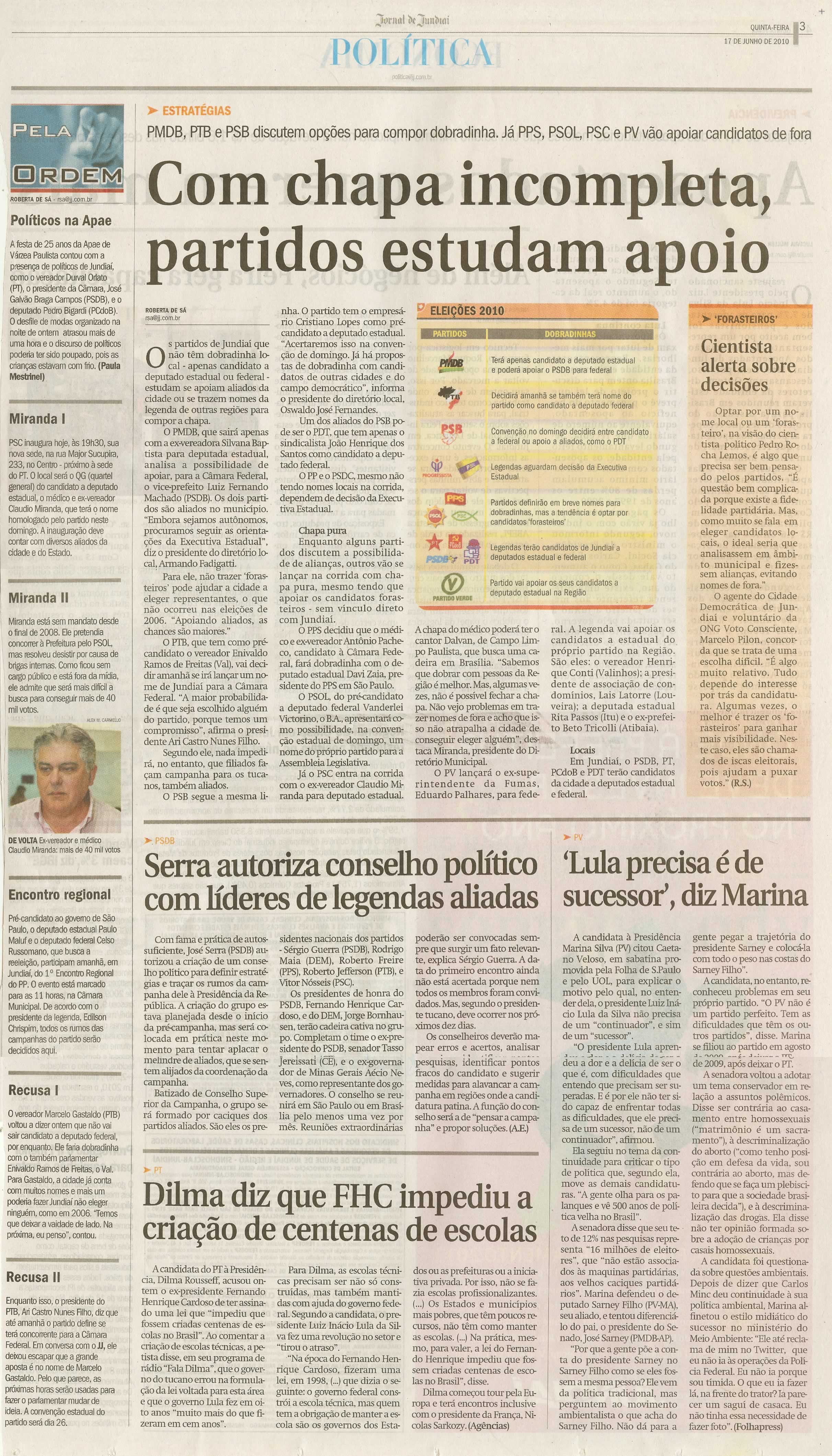 Jornal de Jundiaí - 17/06/2010
