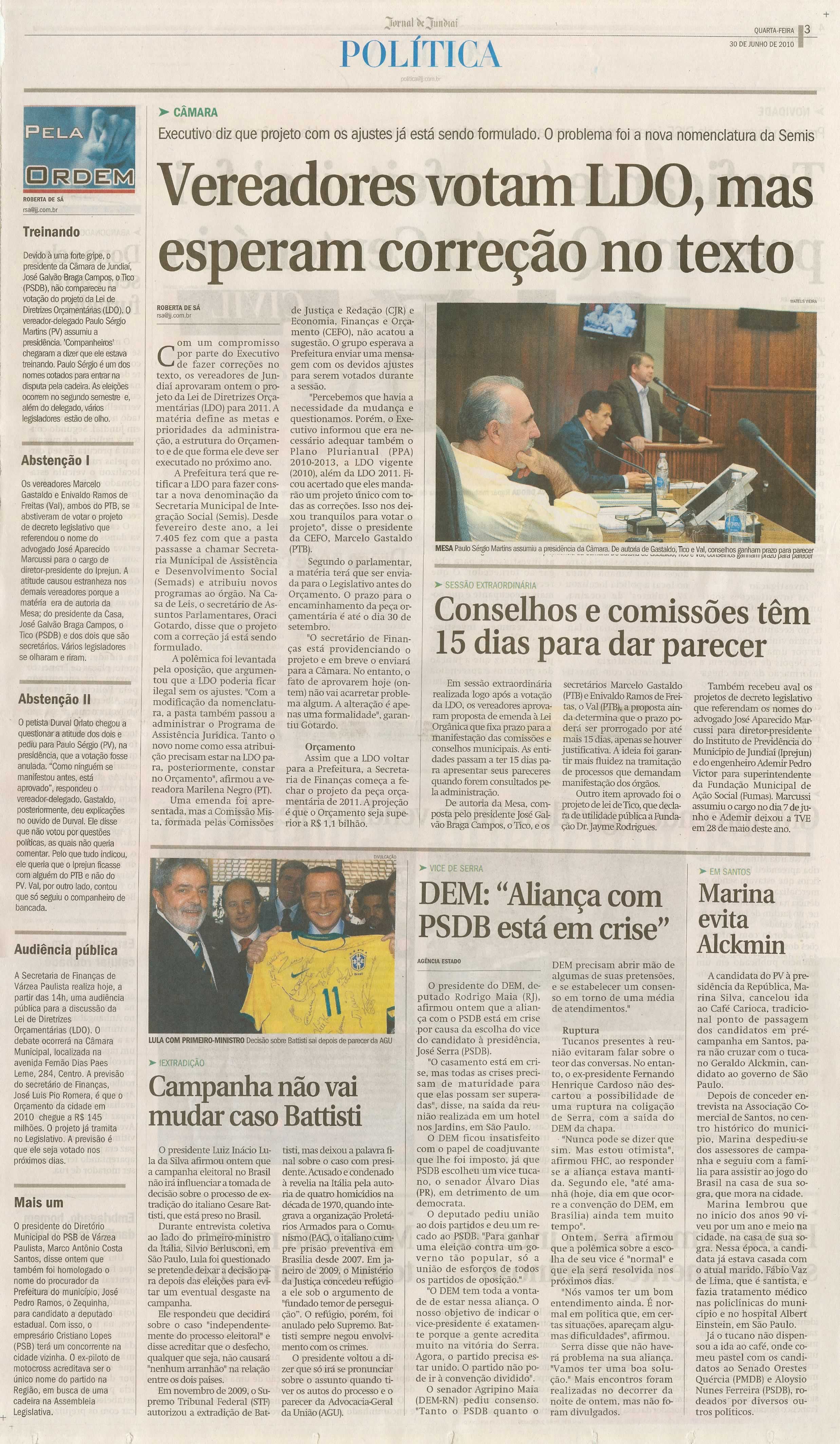 Jornal de Jundiaí - 30/06/2010