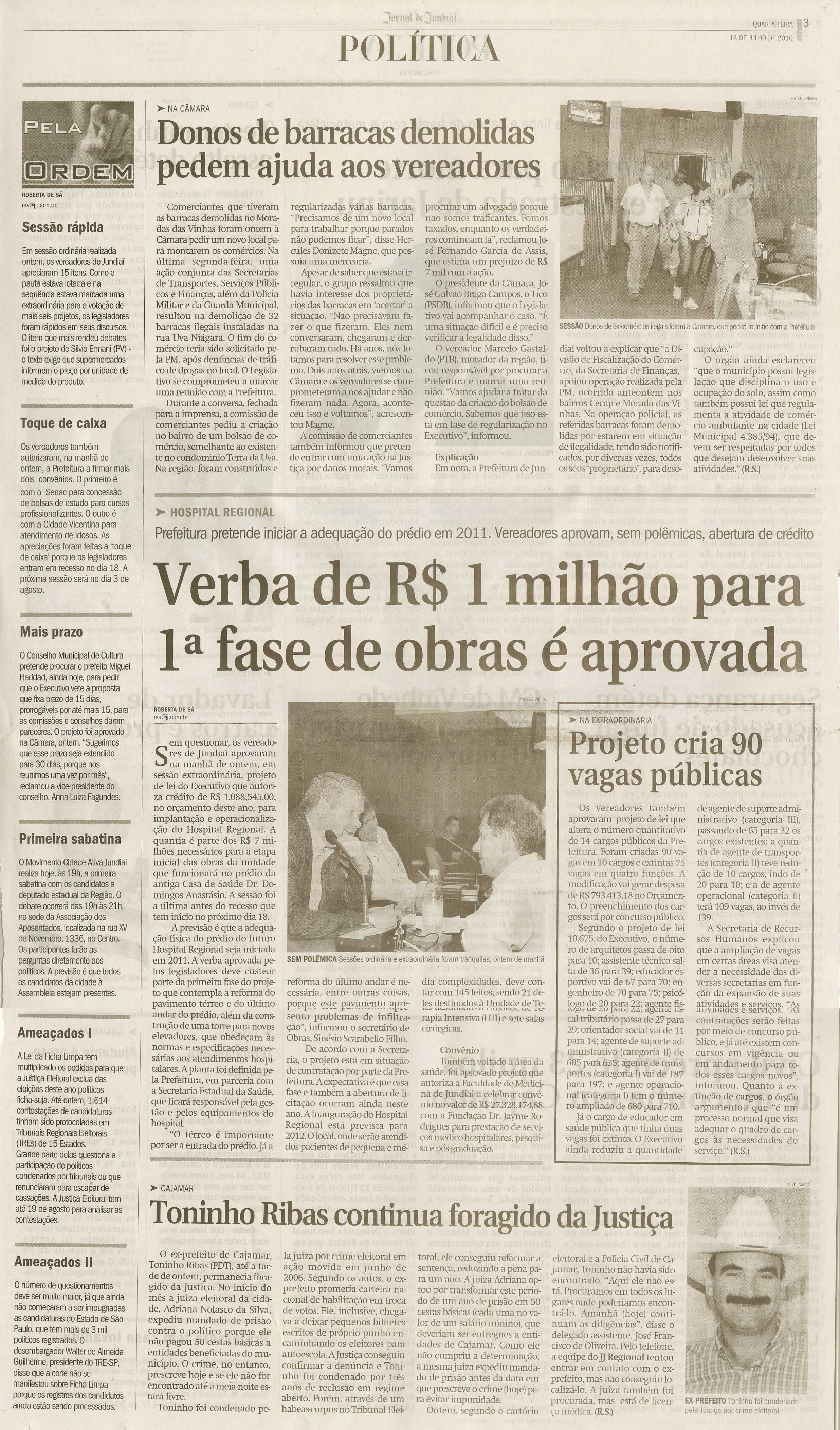 Jornal de Jundiaí - 14/07/2010