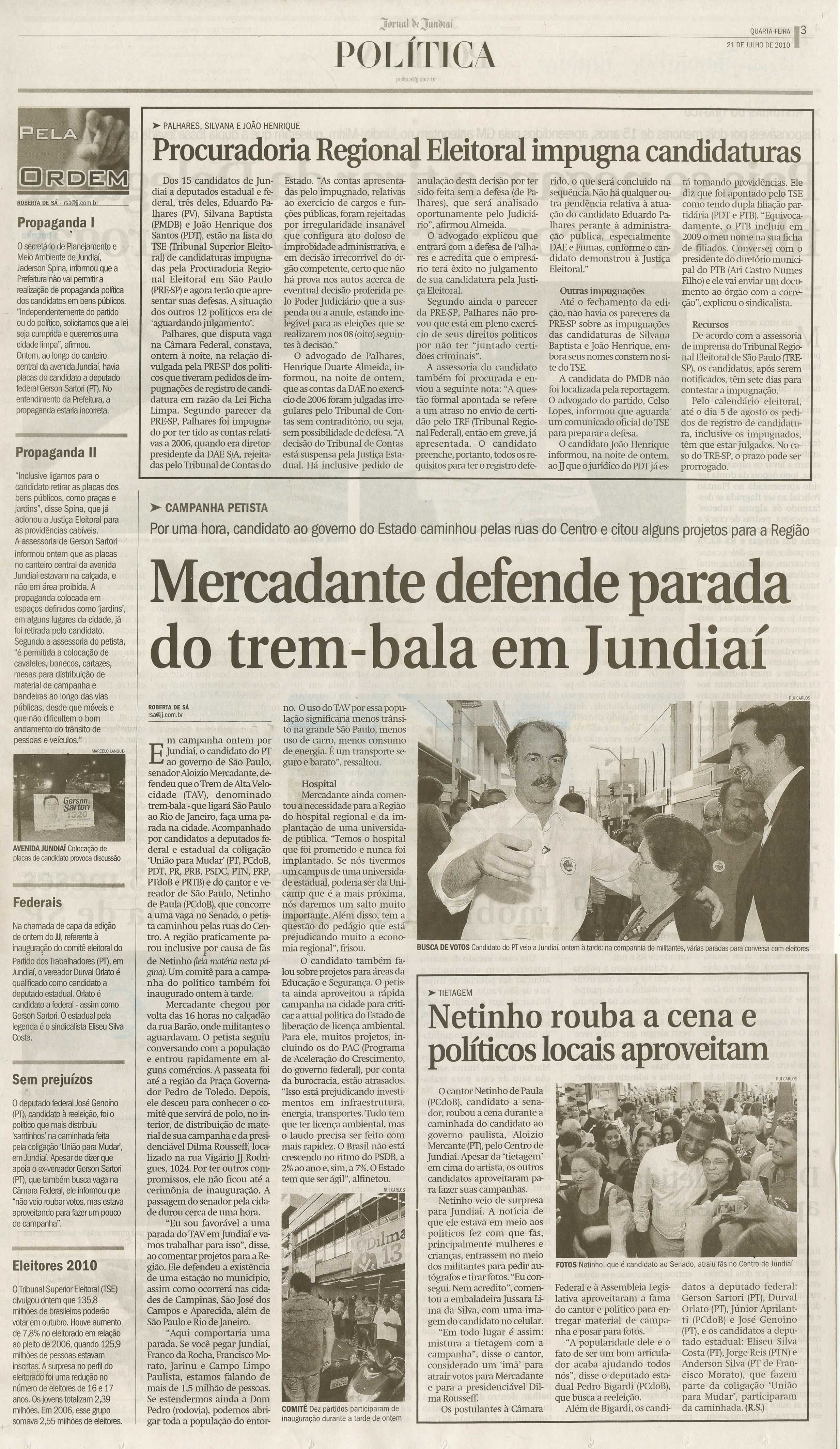 Jornal de Jundiaí - 21/07/2010