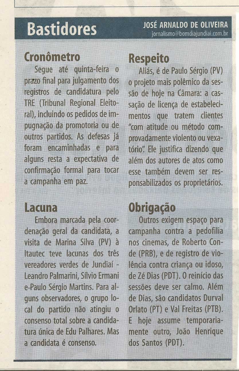 Bom Dia Jundiaí - 03/08/2010