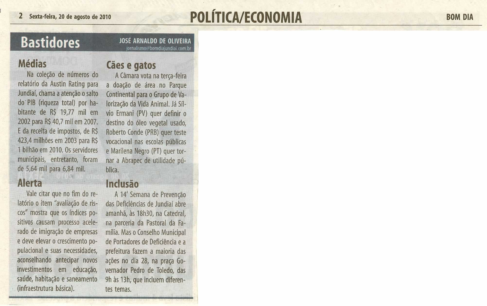 Bom Dia Jundiaí - 20/08/2010