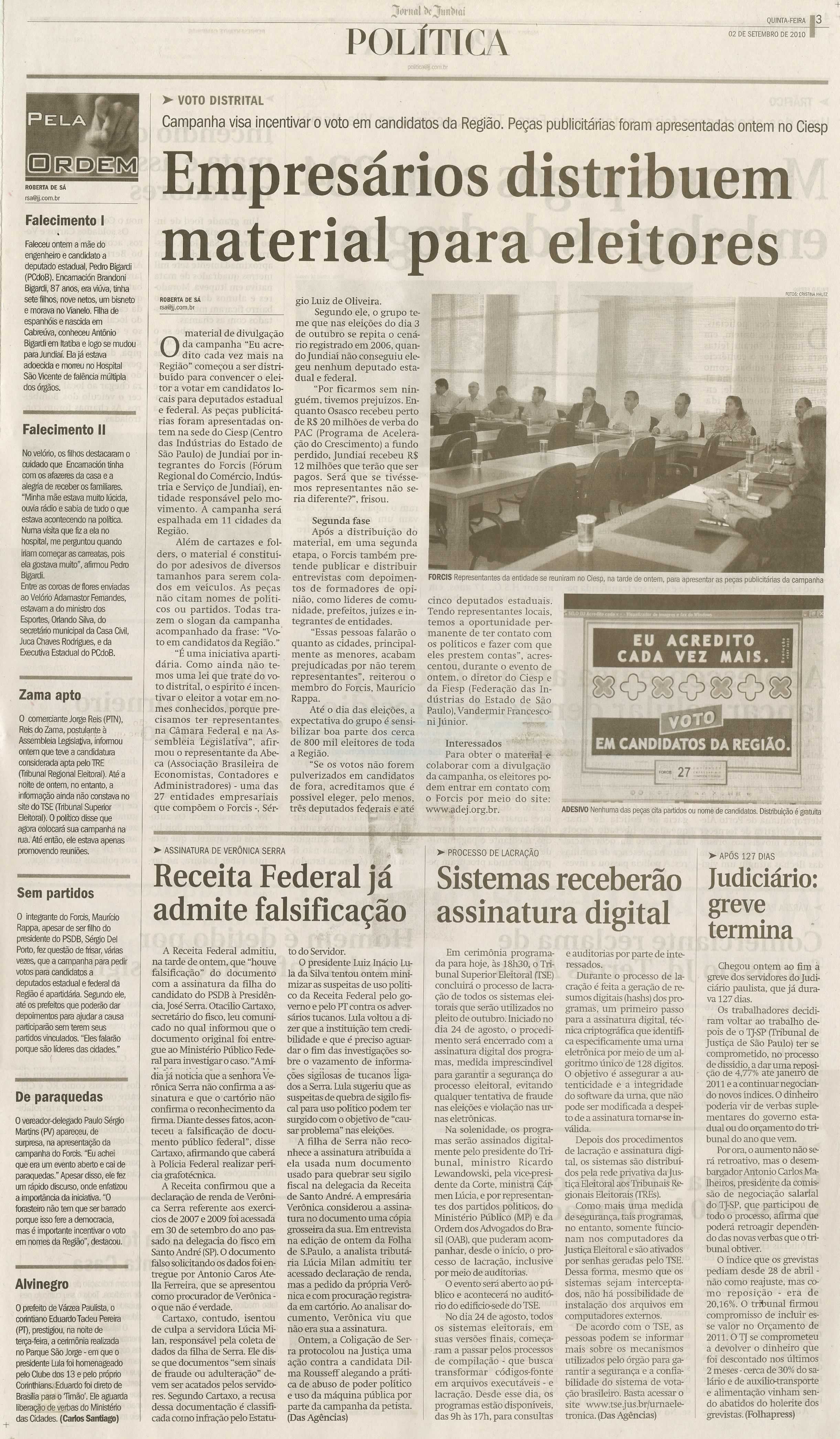 Jornal de Jundiaí - 02/09/2010