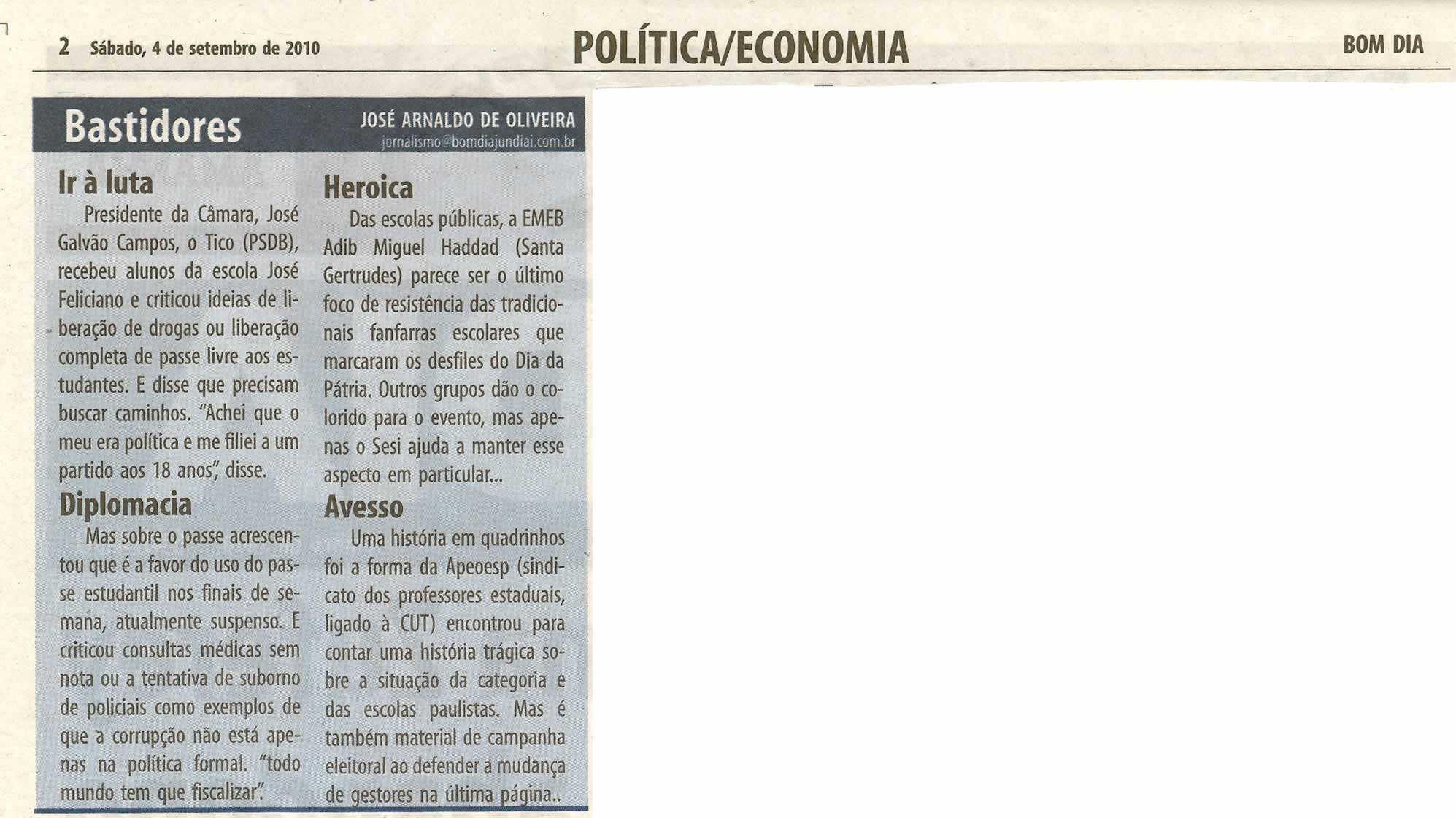 Bom Dia Jundiaí - 04/09/2010