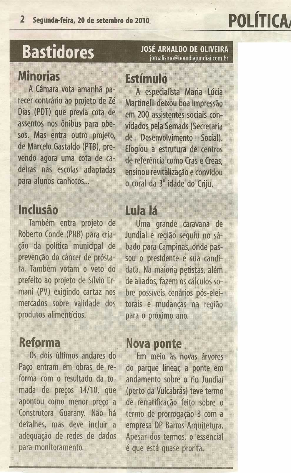 Bom Dia Jundiaí - 20/09/2010