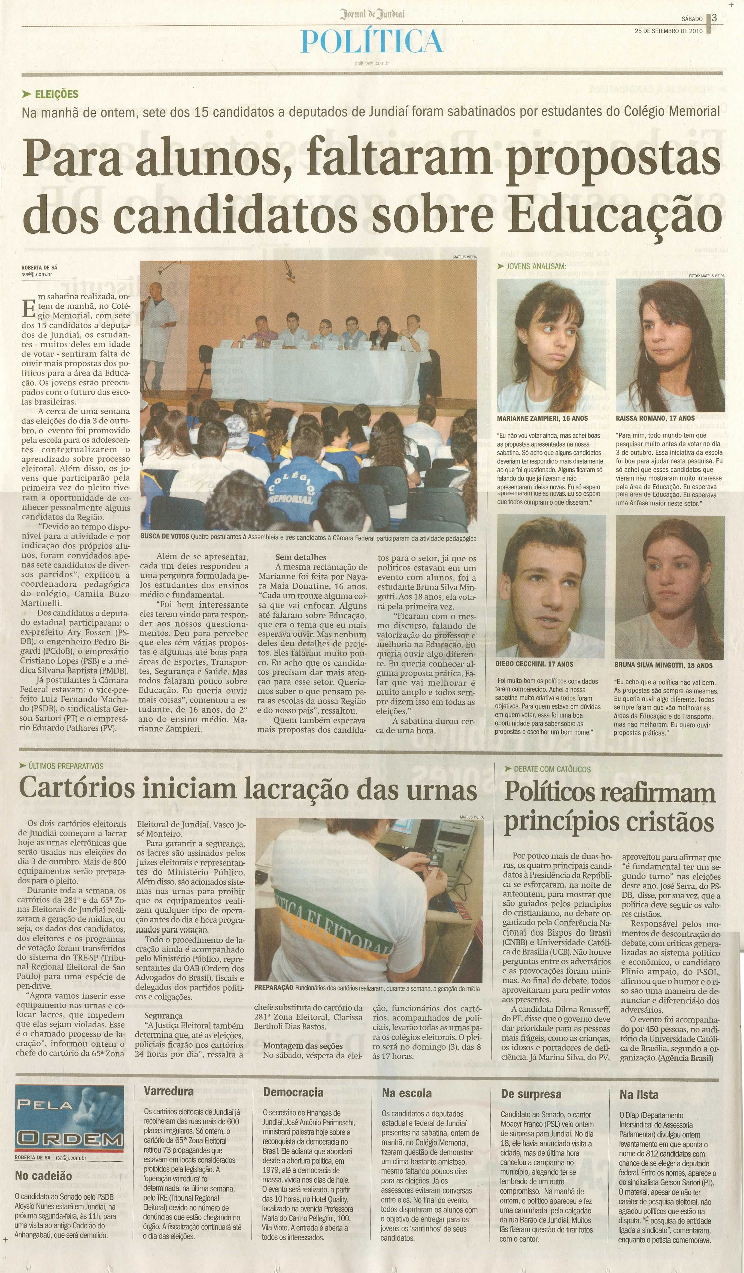 Jornal de Jundiaí - 25/09/2010