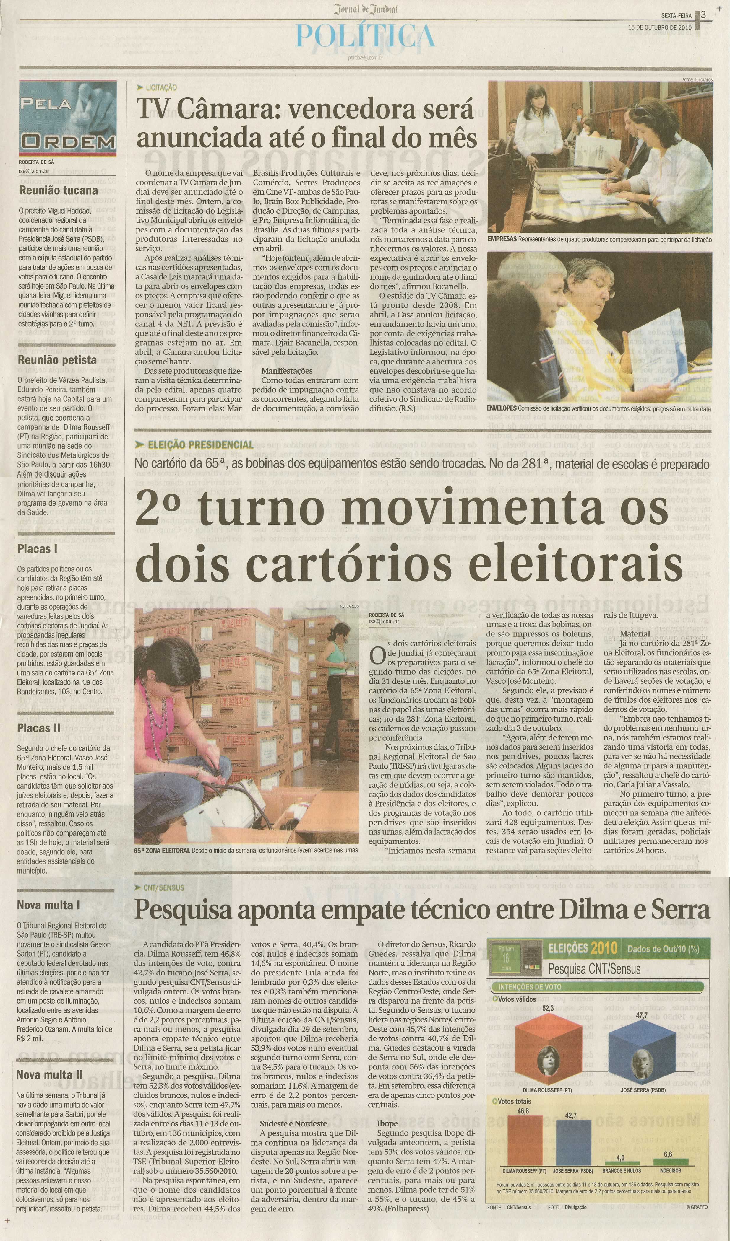 Jornal de Jundiaí - 15/10/2010