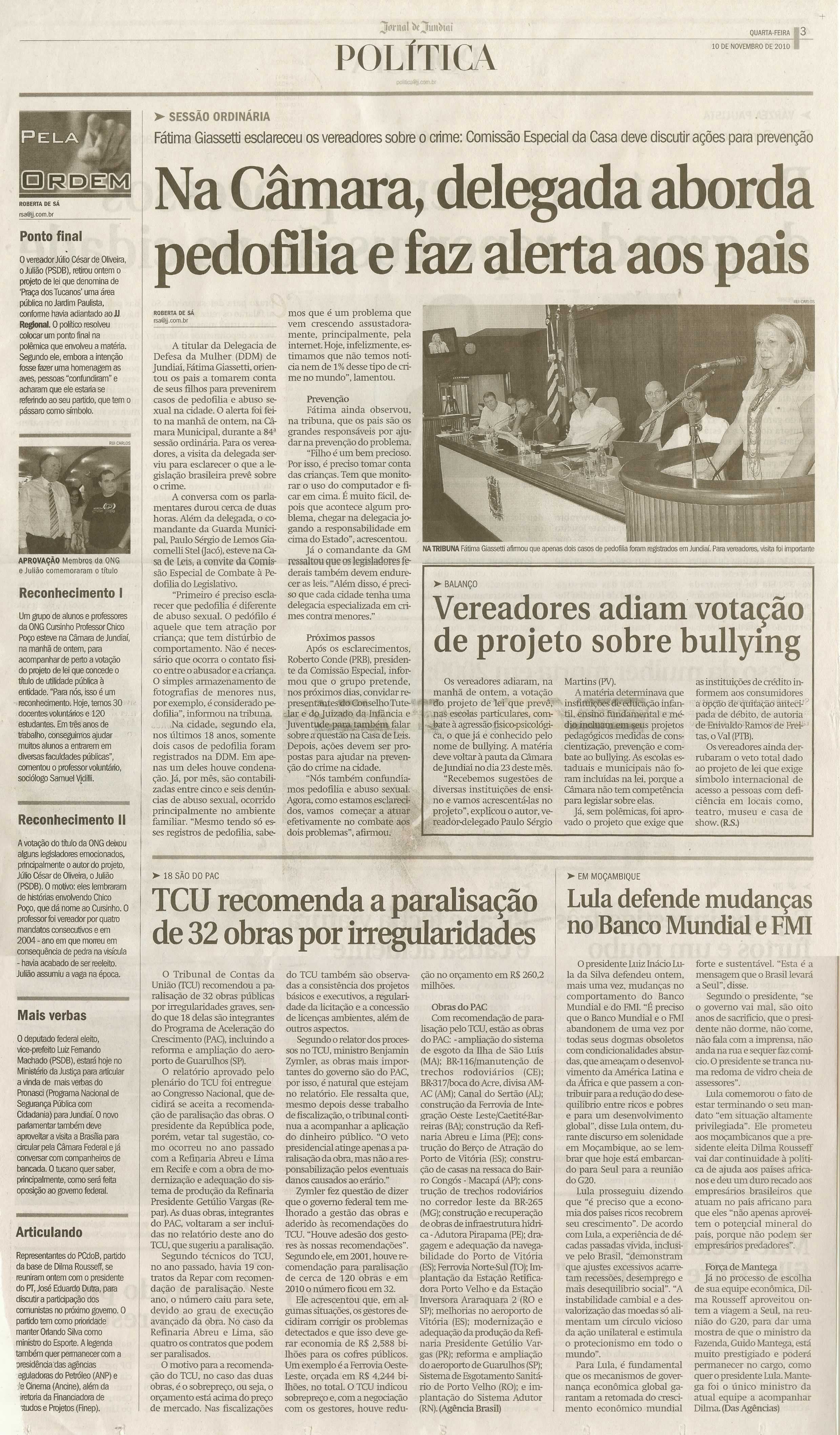 Jornal de Jundiaí - 10/11/2010