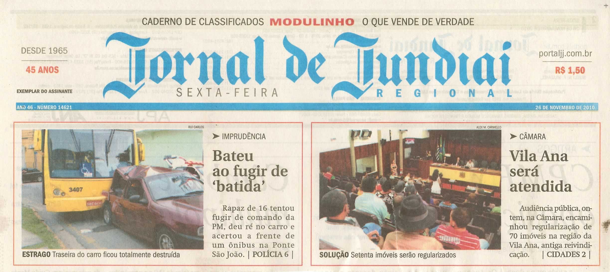 Jornal de Jundiaí - 26/11/2010