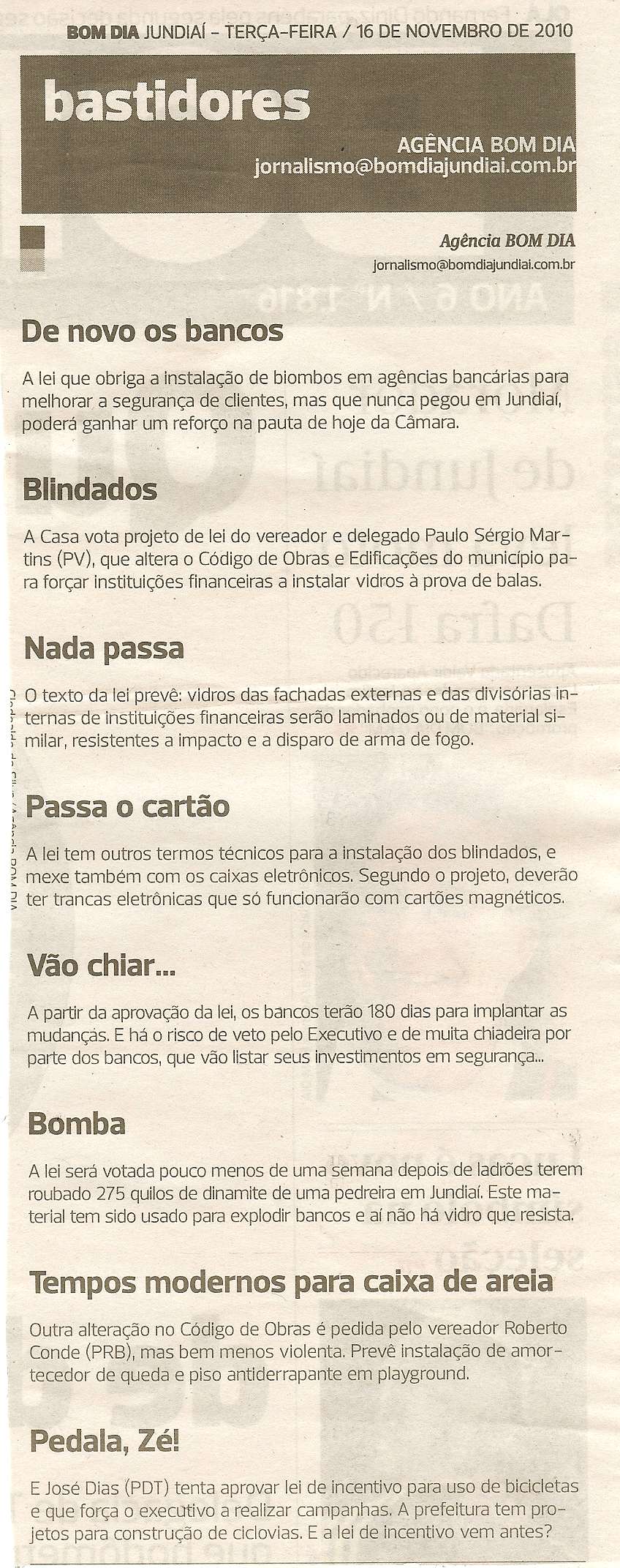 Bom Dia Jundiaí - 16/11/2010