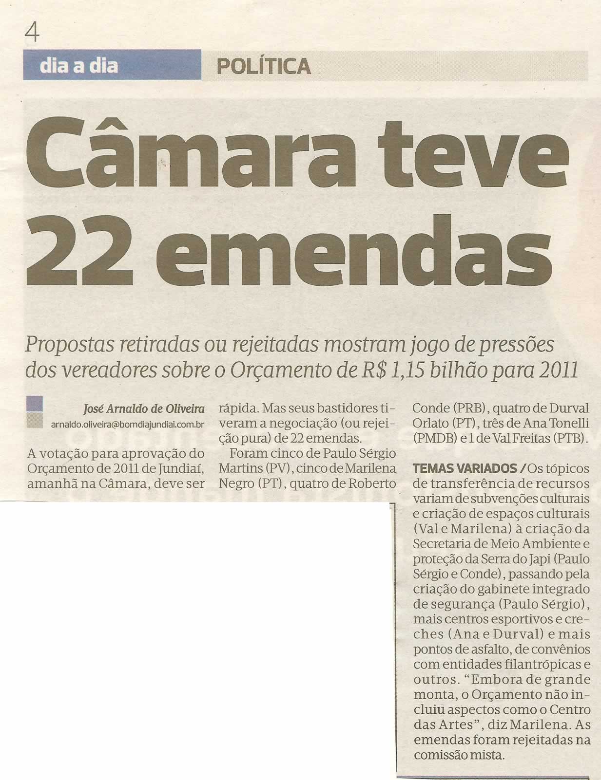Bom Dia Jundiaí - 28/11/2010