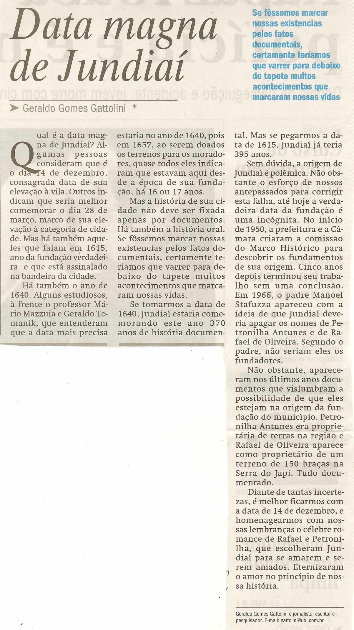 Jornal de Jundiaí - 13/12/2010
