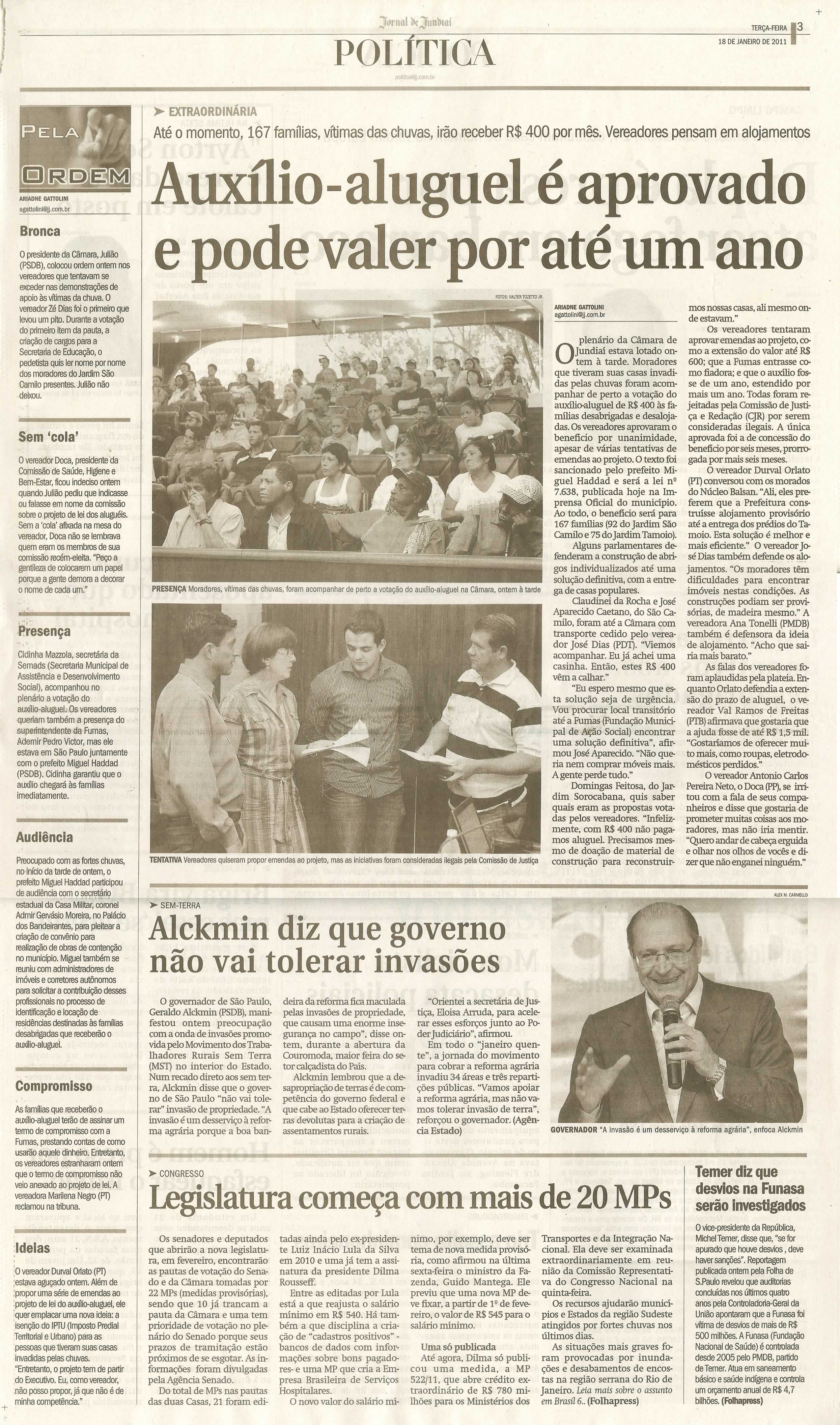 Jornal de Jundiaí - 18/01/2011