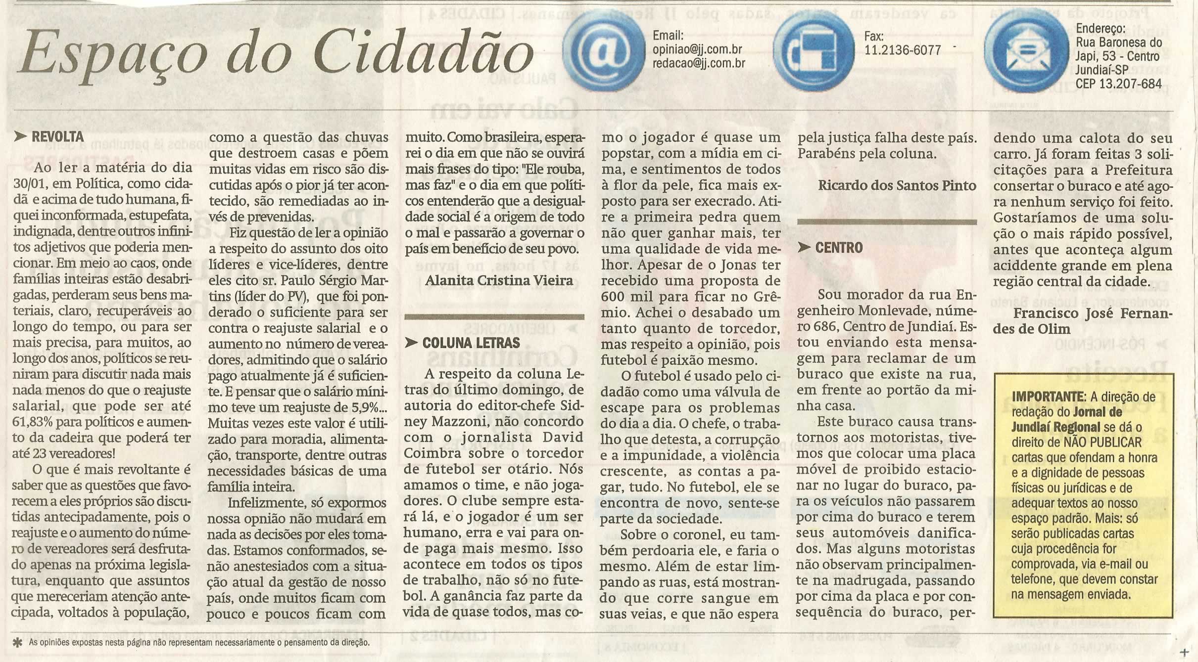 Jornal de Jundiaí - 02/02/2011
