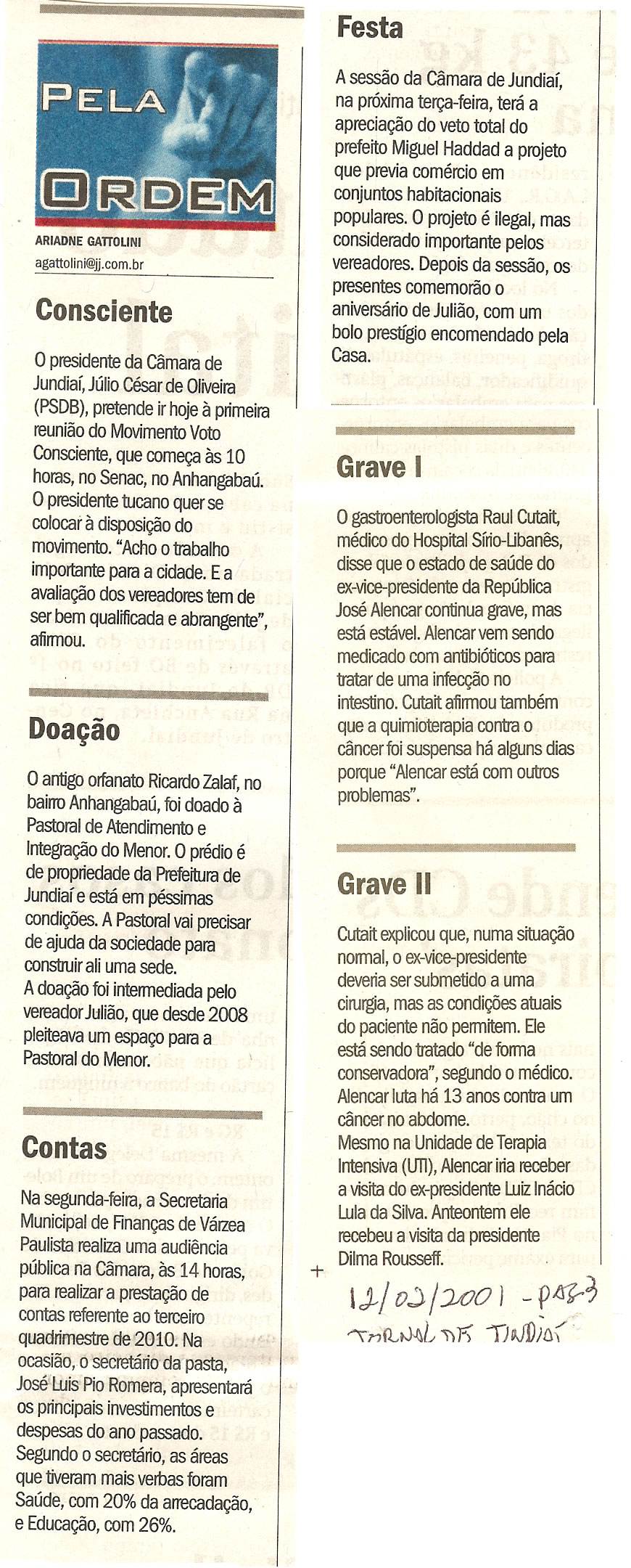 Jornal de Jundiaí - 12/02/2011