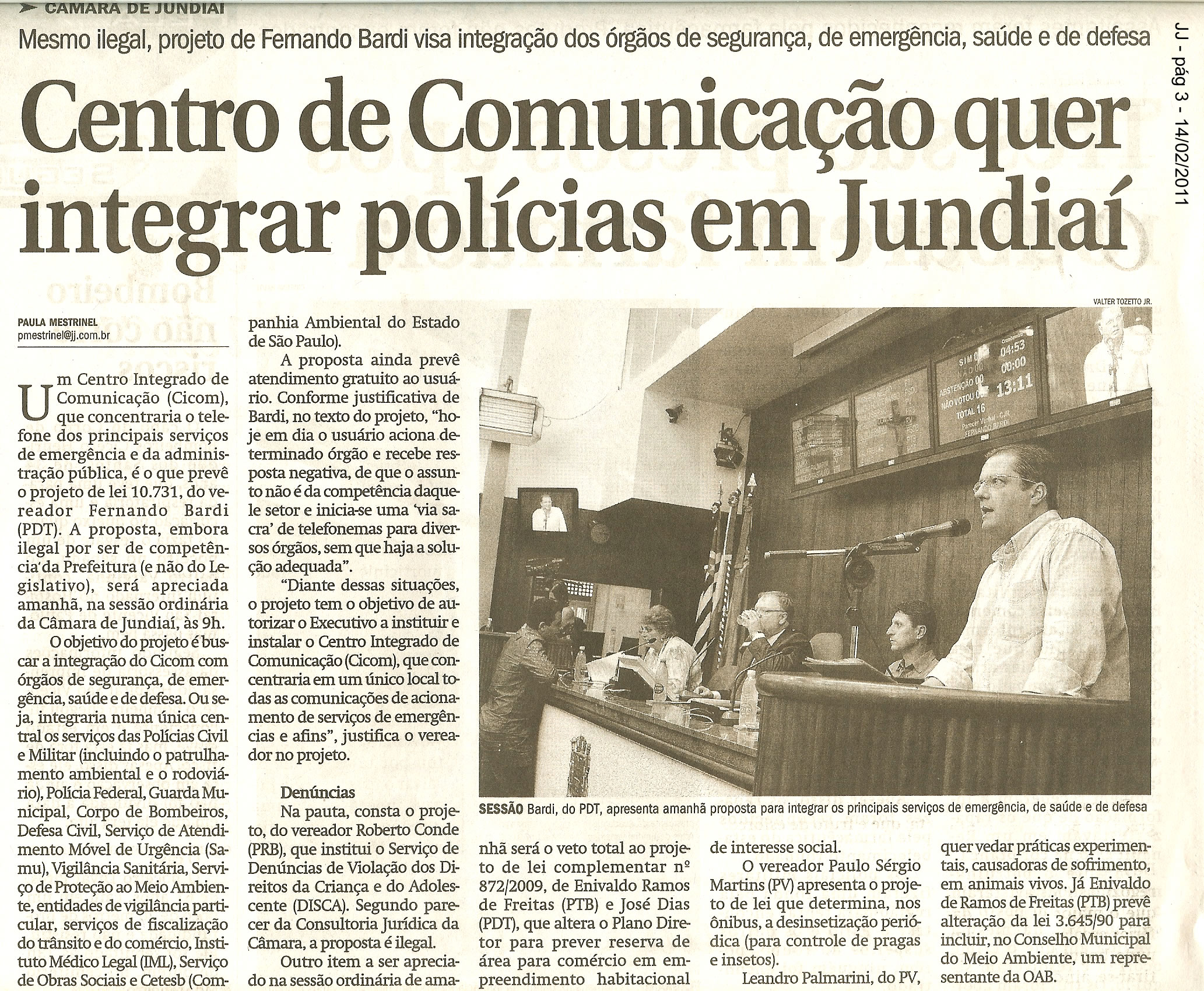Jornal de Jundiaí - 14/02/2011