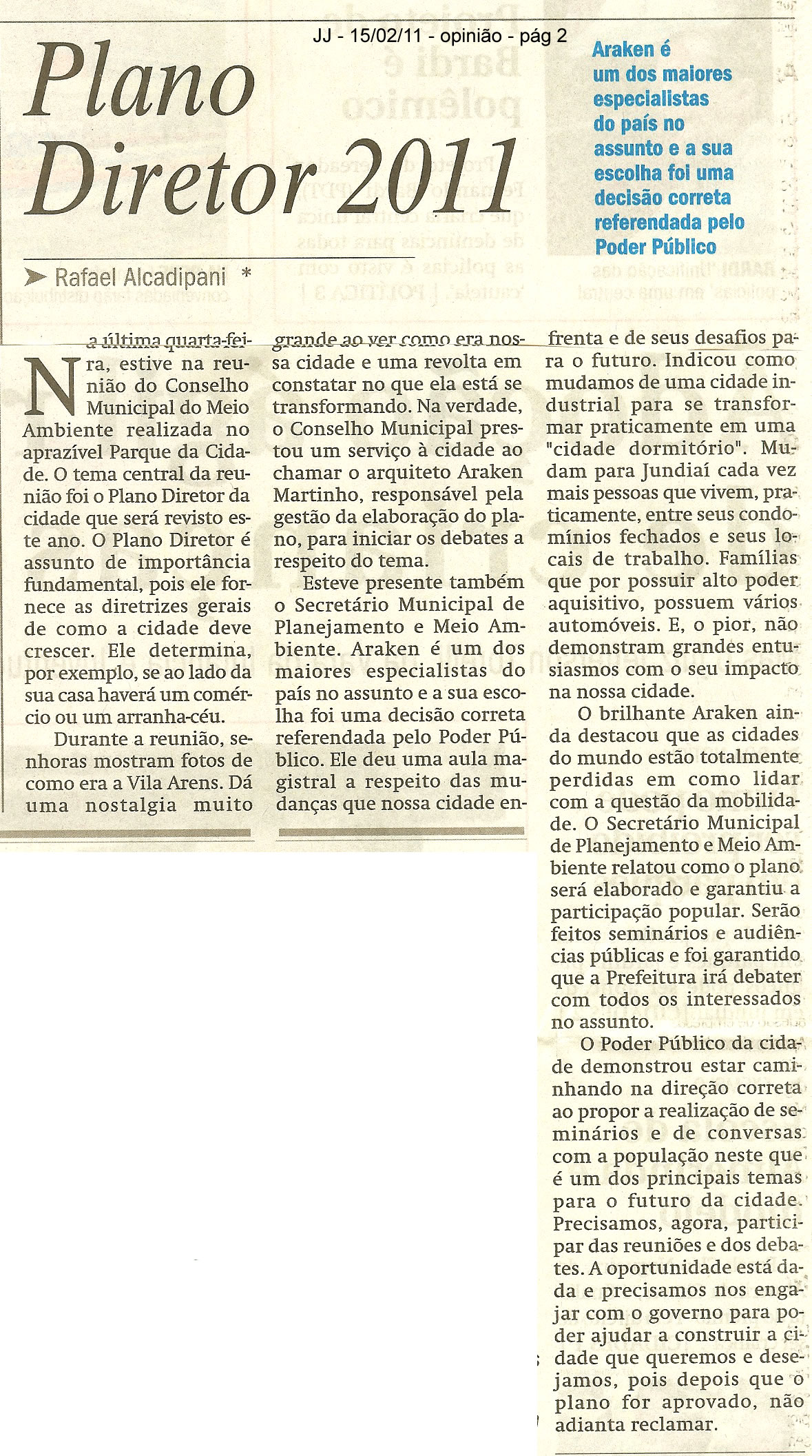 Jornal de Jundiaí - 15/02/2011