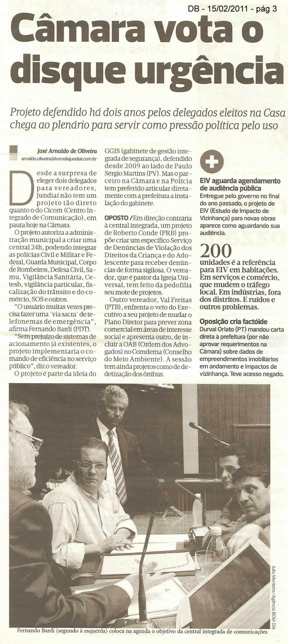 Bom Dia Jundiaí - 15/02/2011