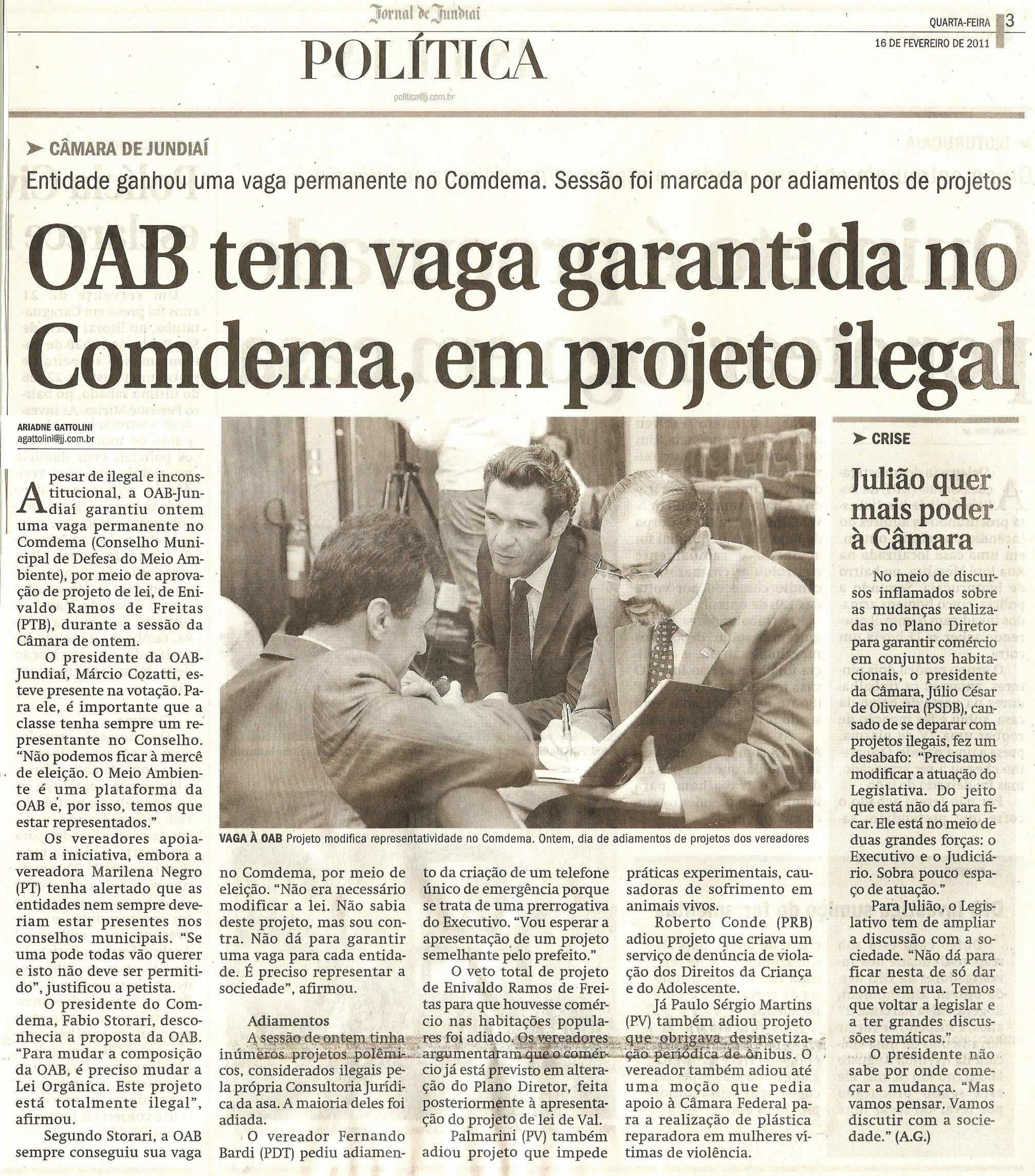 Jornal de Jundiaí - 16/02/2011