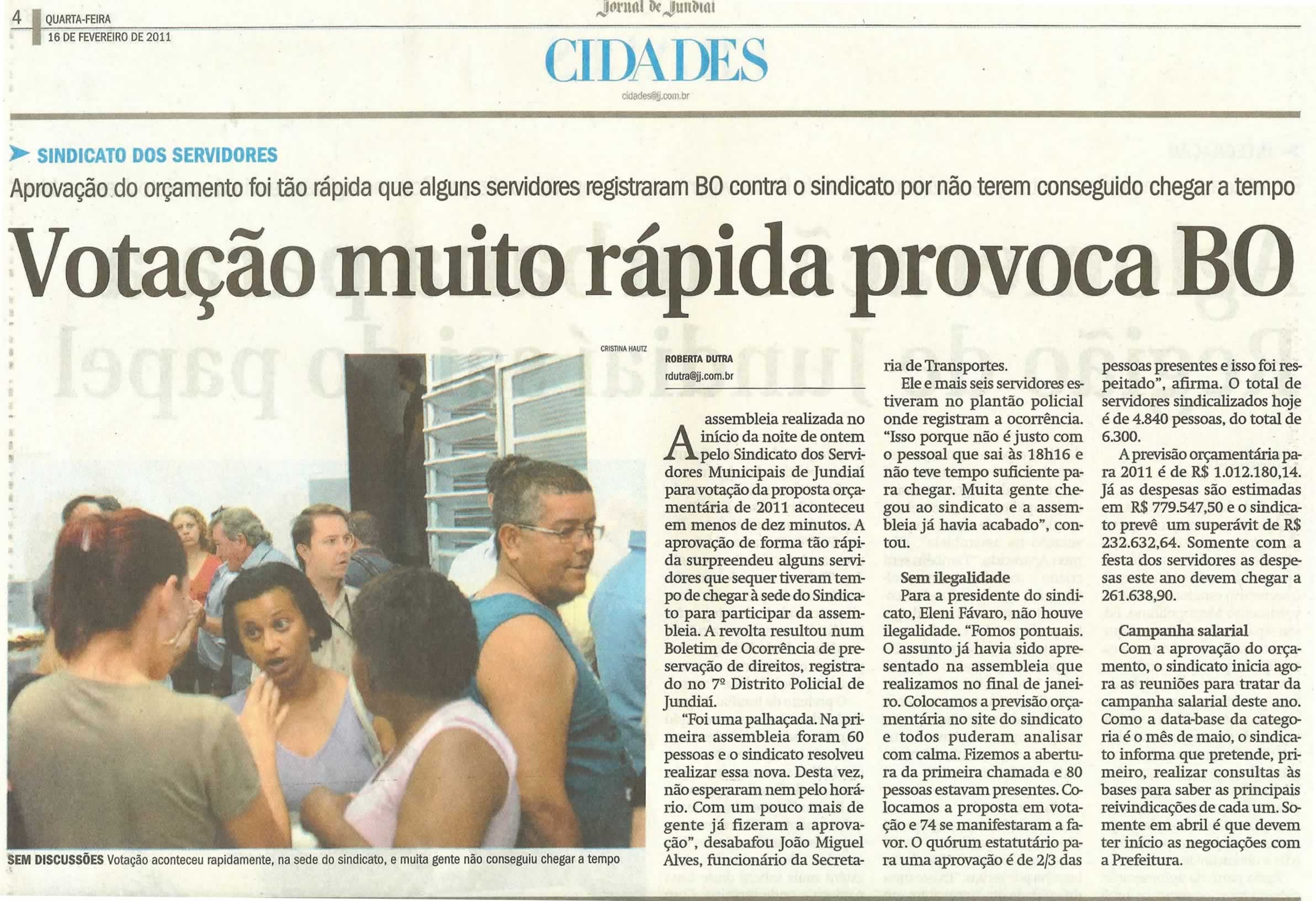 Jornal de Jundiaí - 16/02/2011