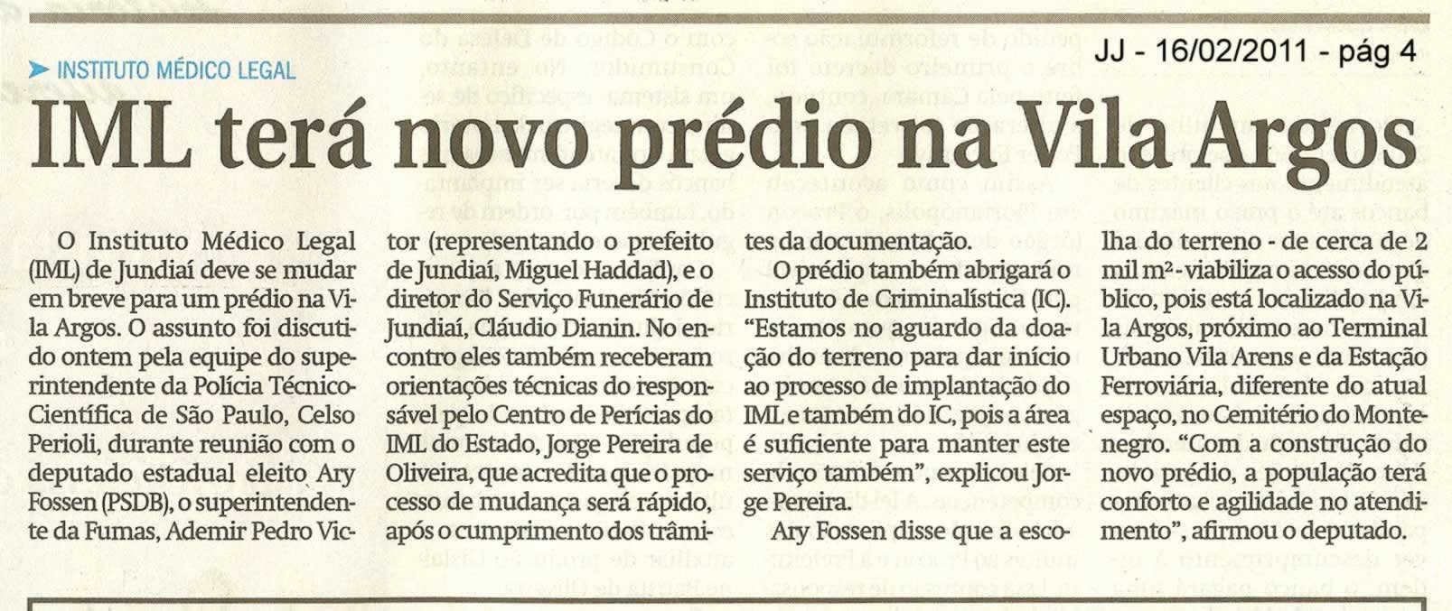 Jornal de Jundiaí - 16/02/2011