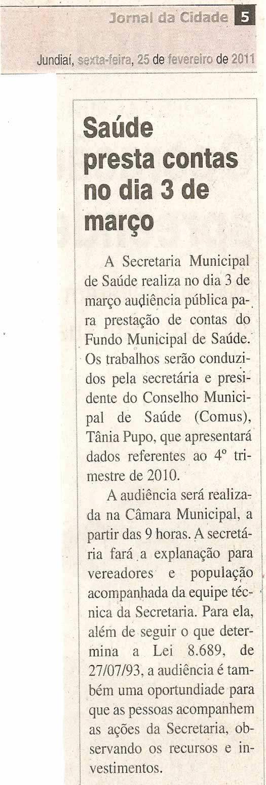 Jornal da Cidade - 25/02/2011
