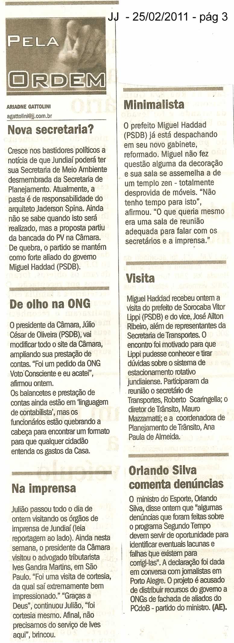 Jornal de Jundiaí - 25/02/2011