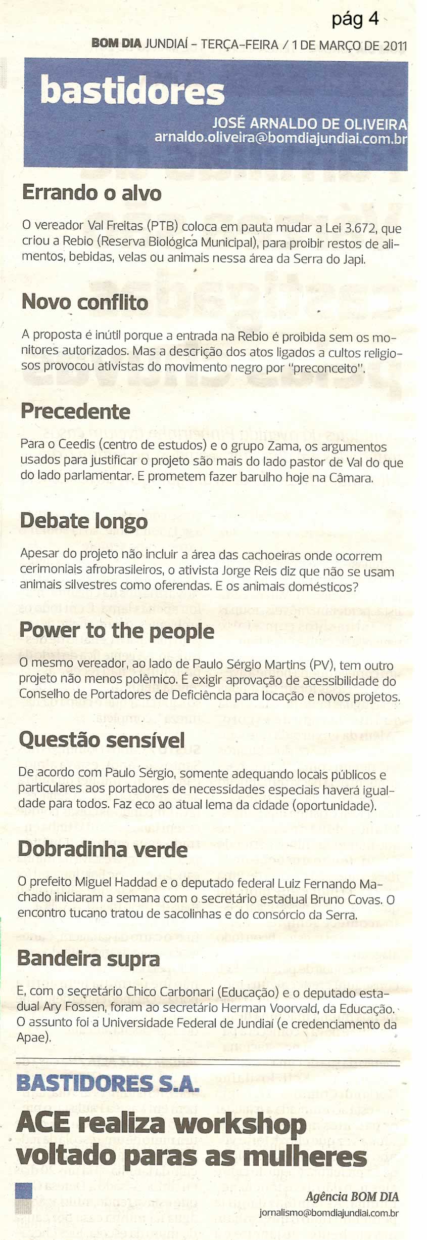 Bom Dia Jundiaí - 01/03/2011