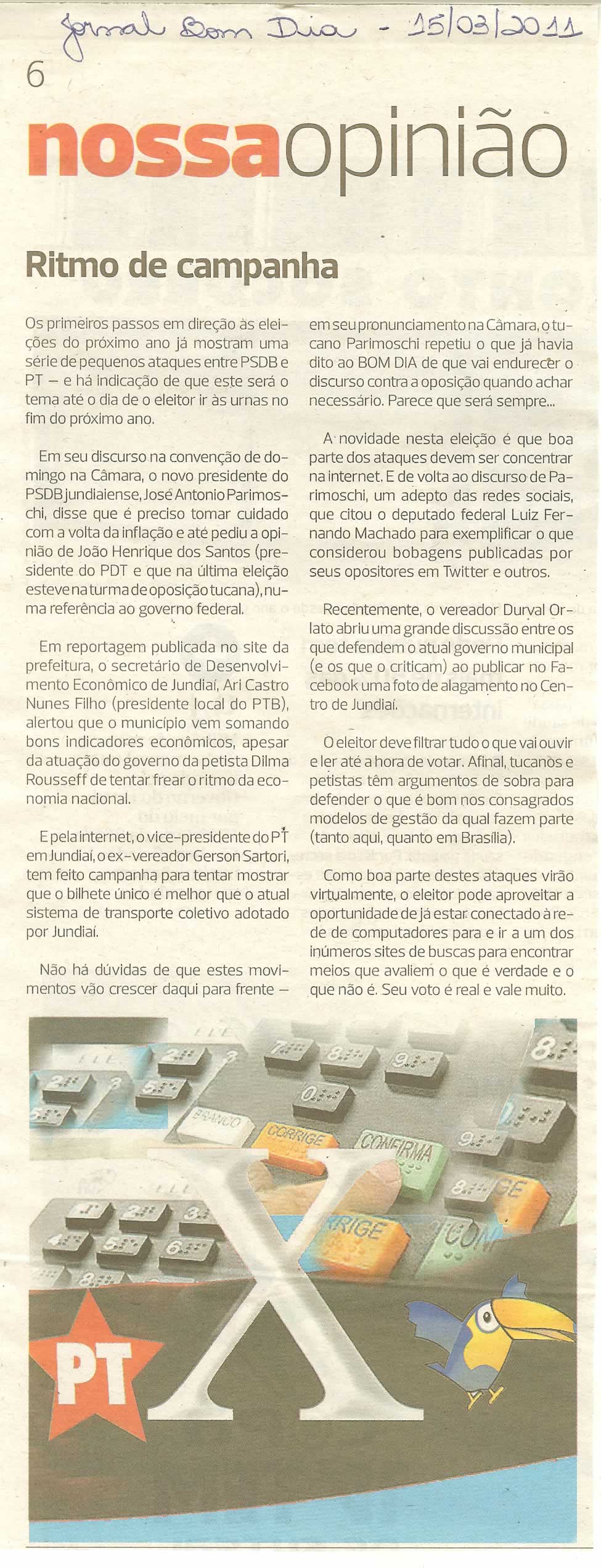 Bom Dia Jundiaí - 15/03/2011