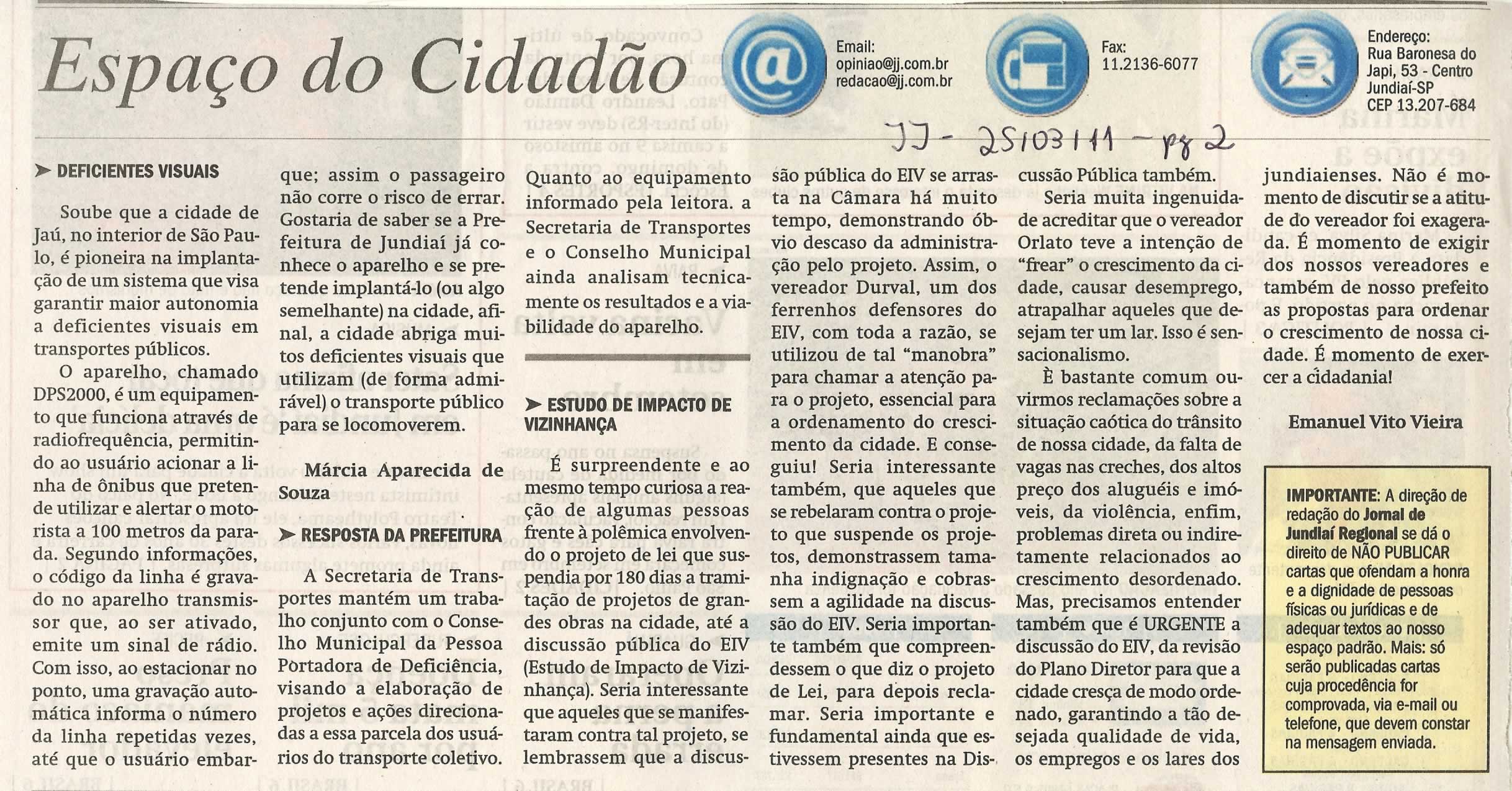 Jornal de Jundiaí - 25/03/2011