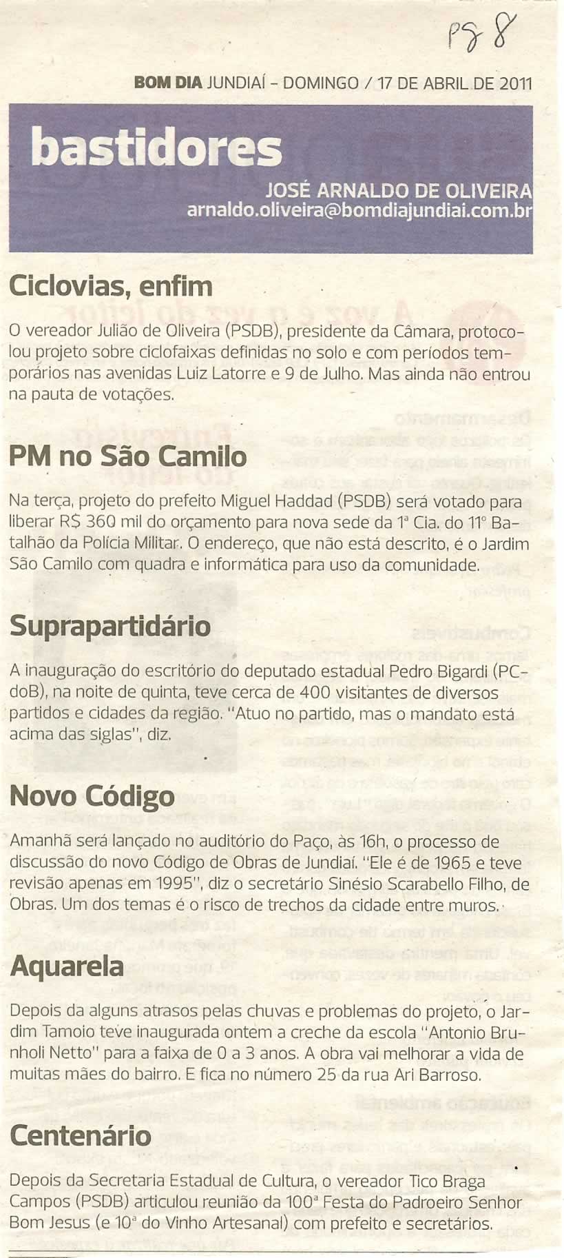 Bom Dia Jundiaí - 17/04/2011