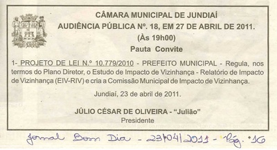 Bom Dia Jundiaí - 23/04/2011