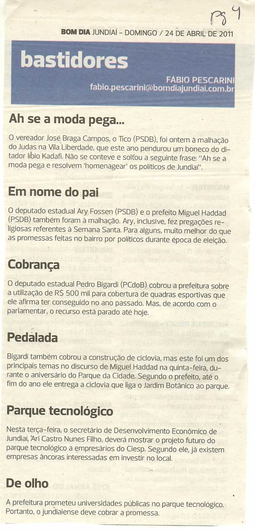 Bom Dia Jundiaí - 24/04/2011
