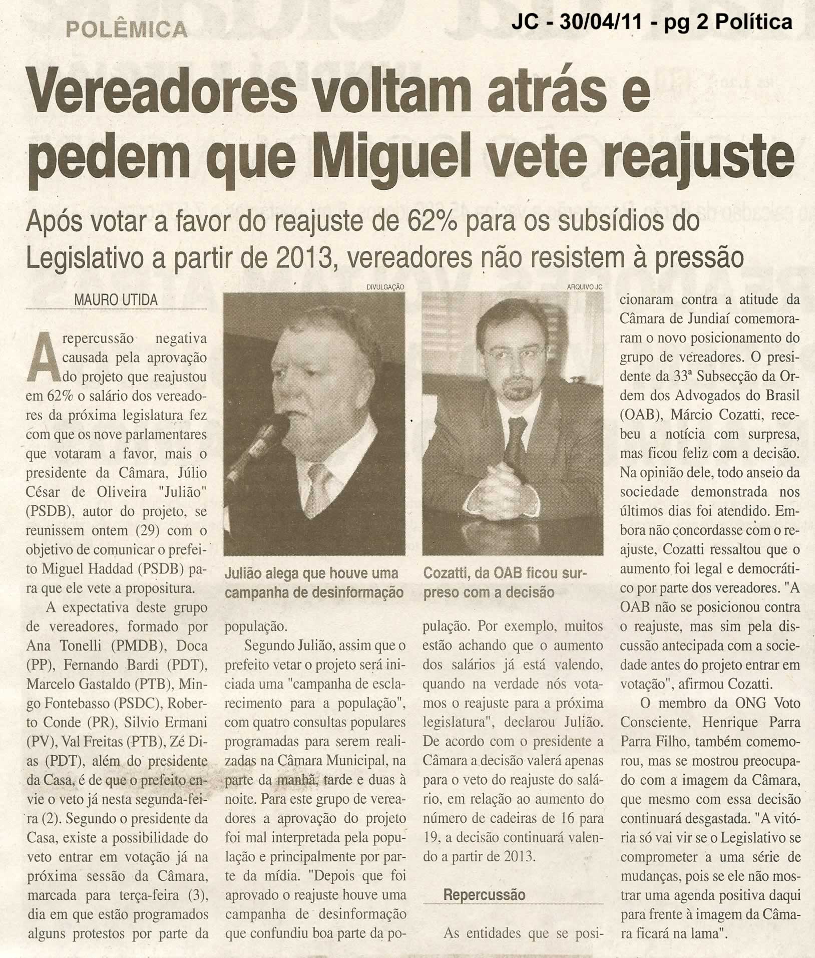 Jornal da Cidade - 30/04/2011