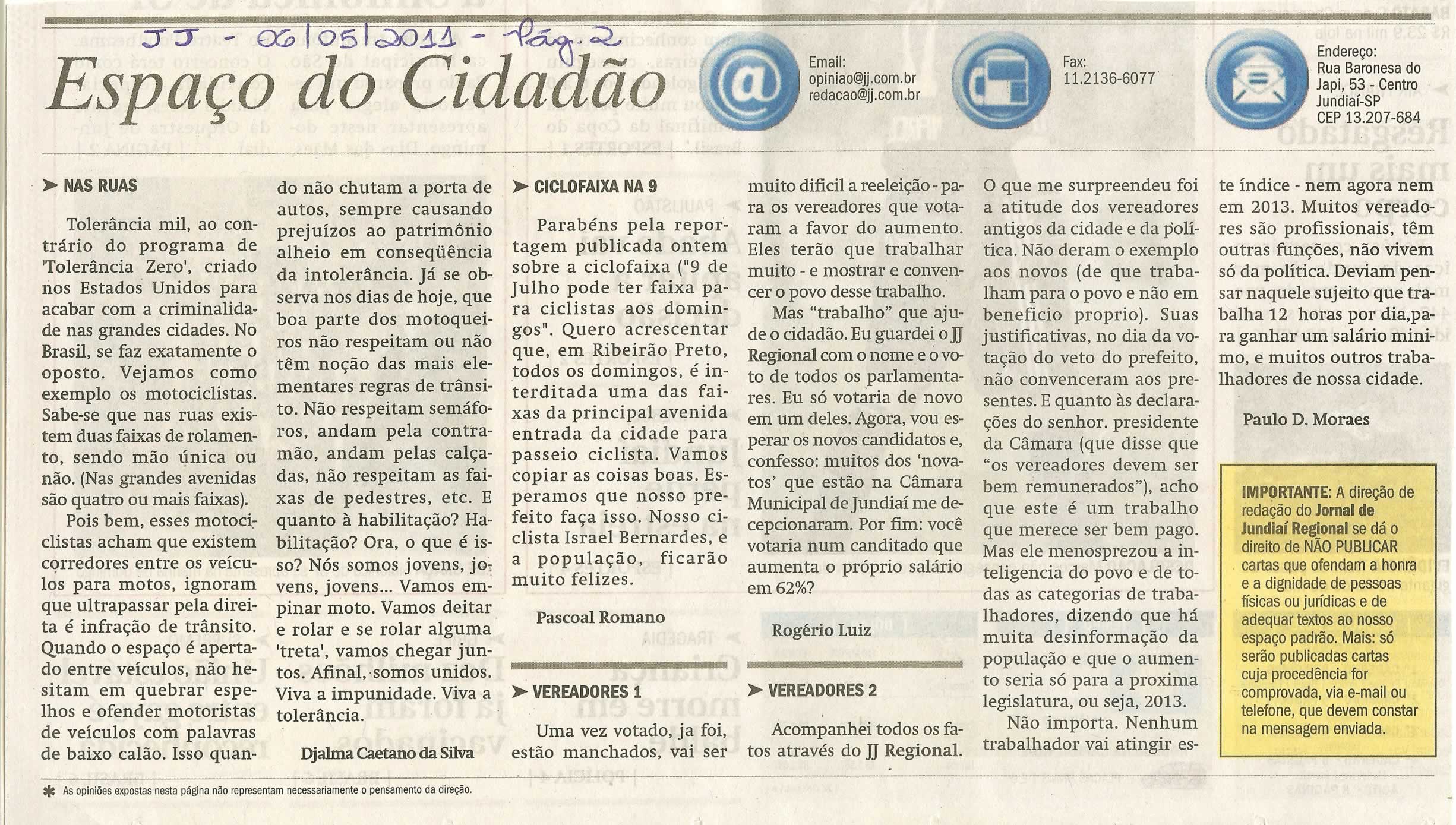 Jornal de Jundiaí - 06/05/2011