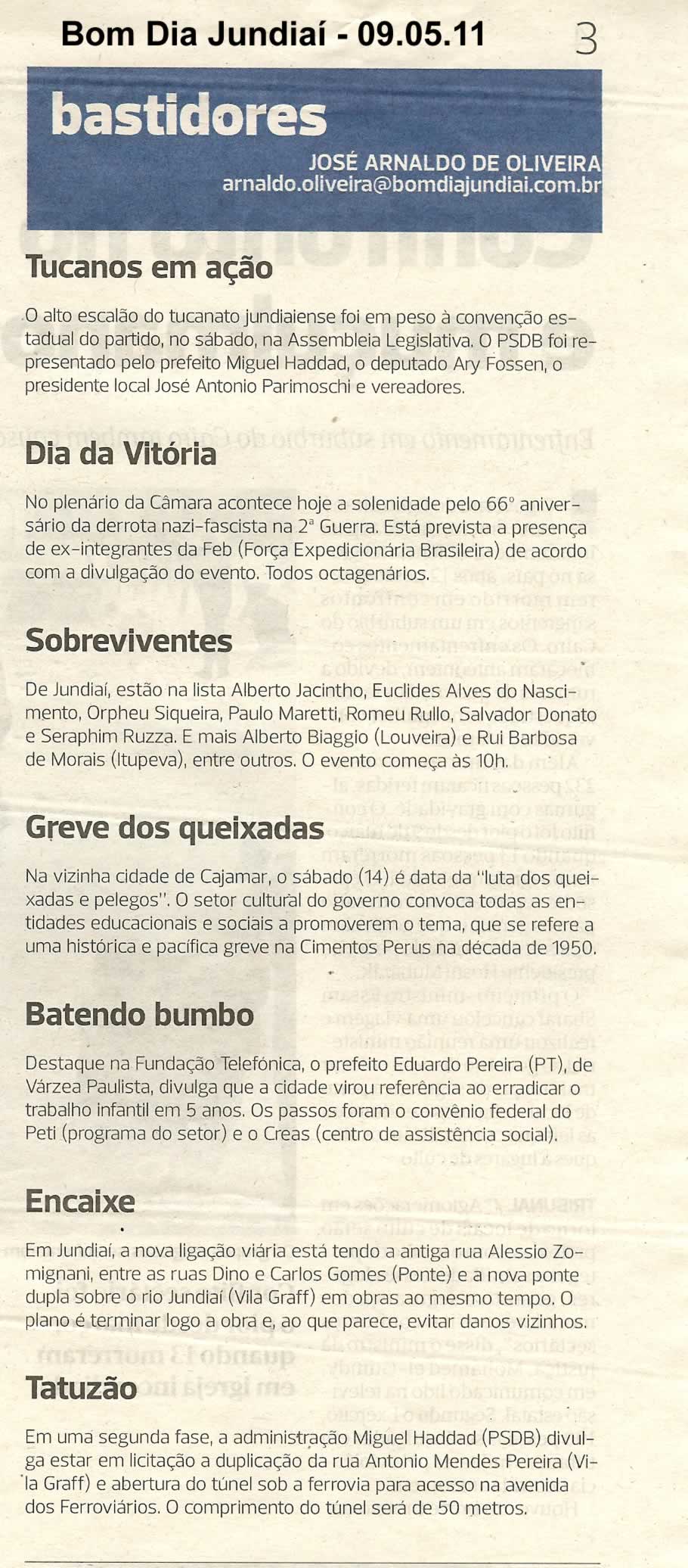 Bom Dia Jundiaí - 09/05/2011