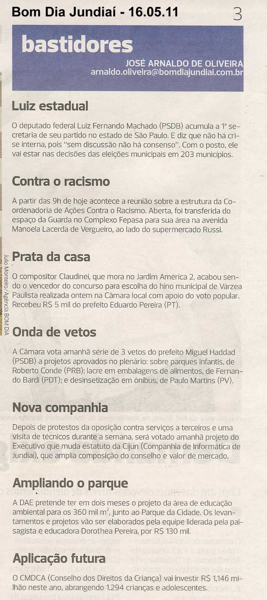 Bom Dia Jundiaí - 16/05/2011