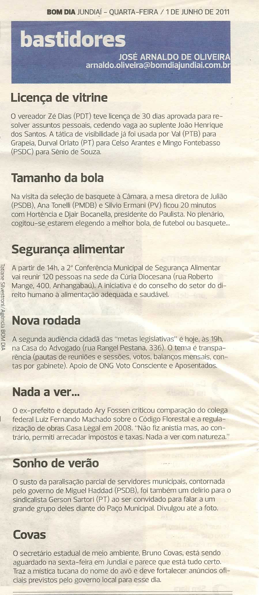 Bom Dia Jundiaí - 01/06/2011
