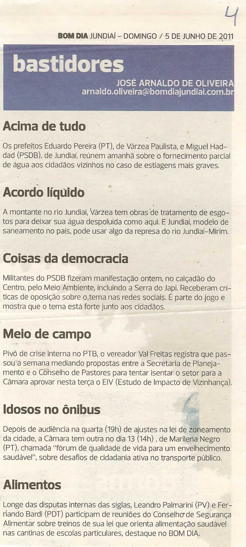 Bom Dia Jundiaí - 05/06/2011