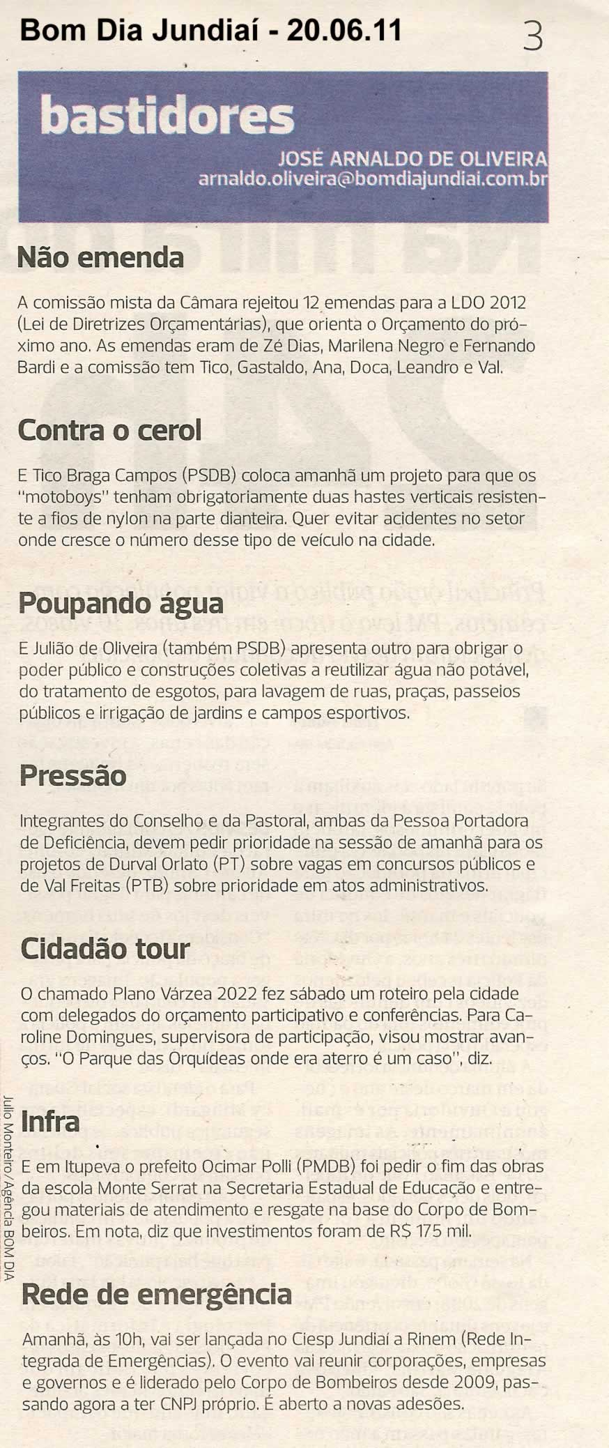 Bom Dia Jundiaí - 20/06/2011