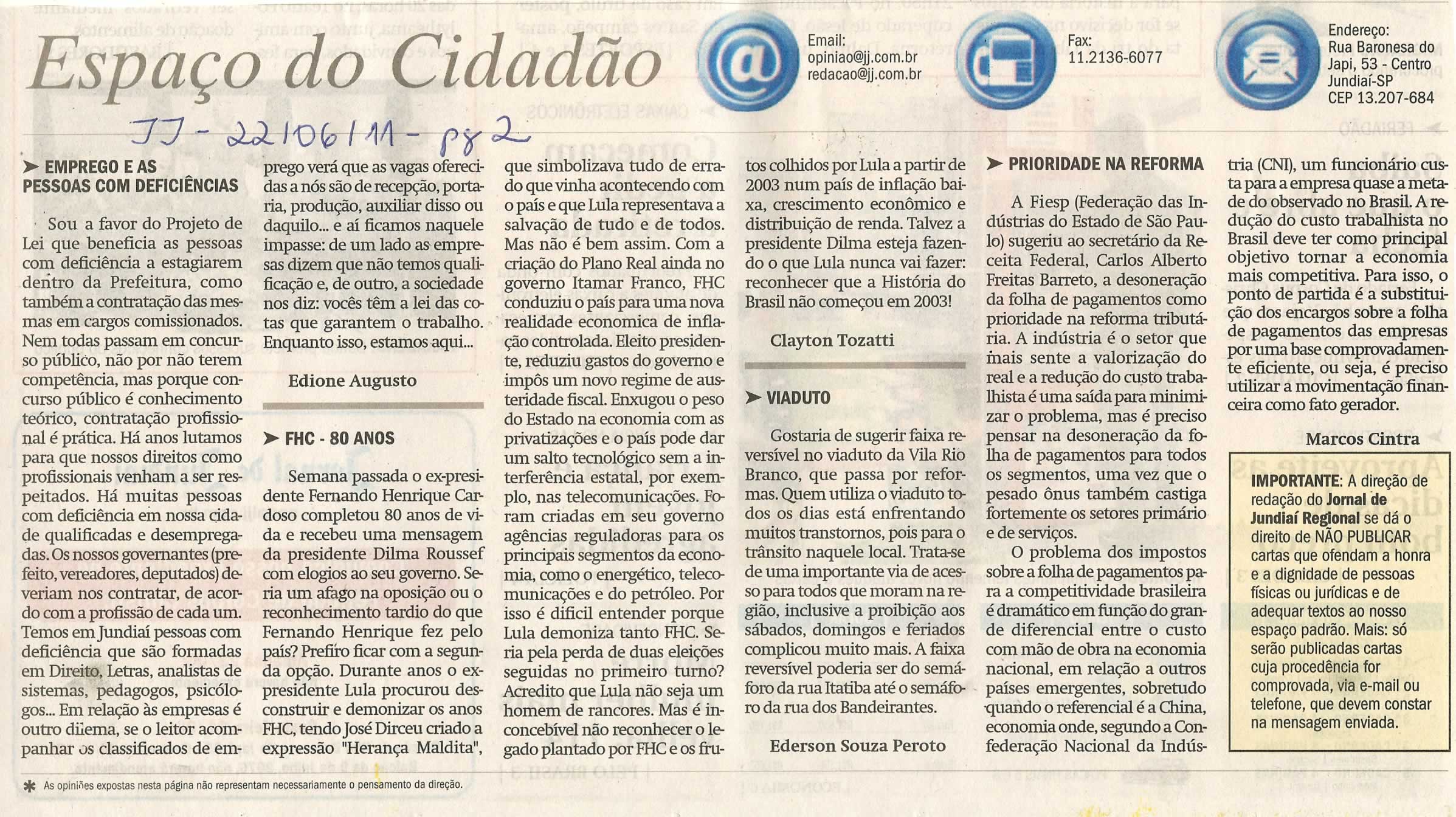 Jornal de Jundiaí - 22/06/2011