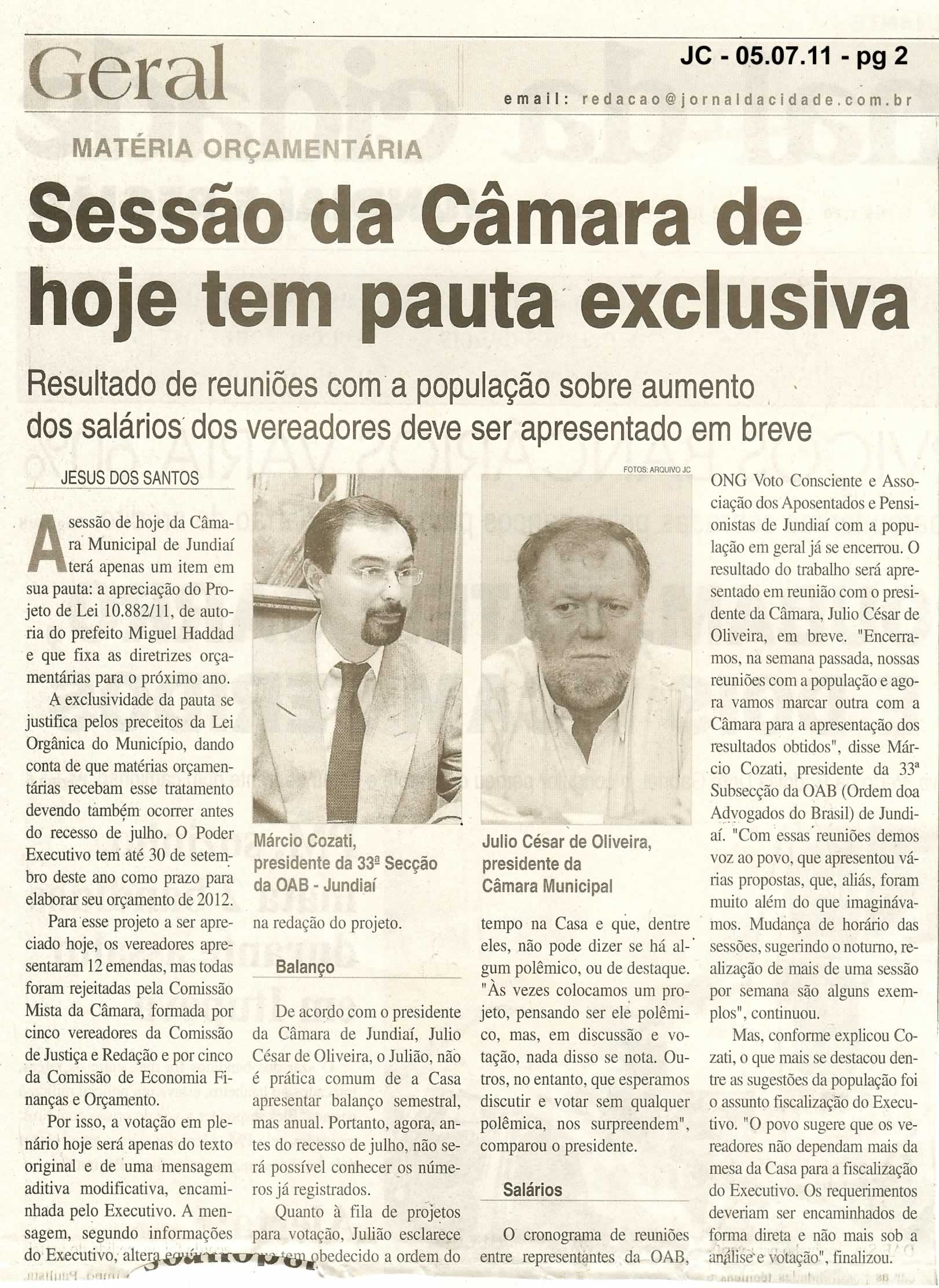 Jornal da Cidade - 05/07/2011